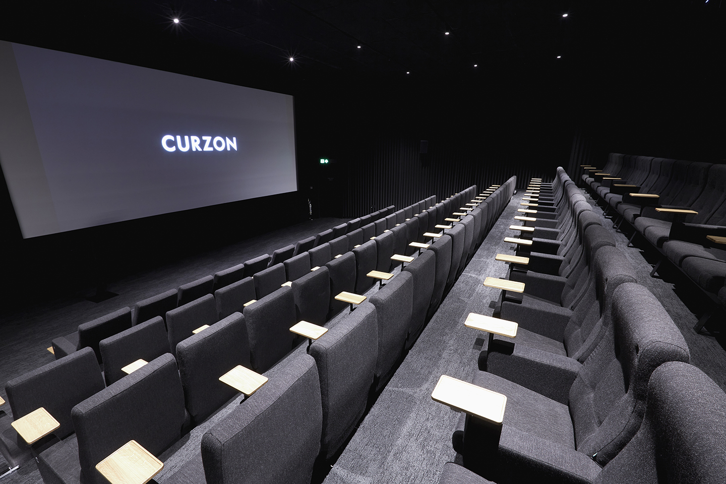 Curzon Hoxton Cinema Screen 1 with tiered seating for film premieres and events.