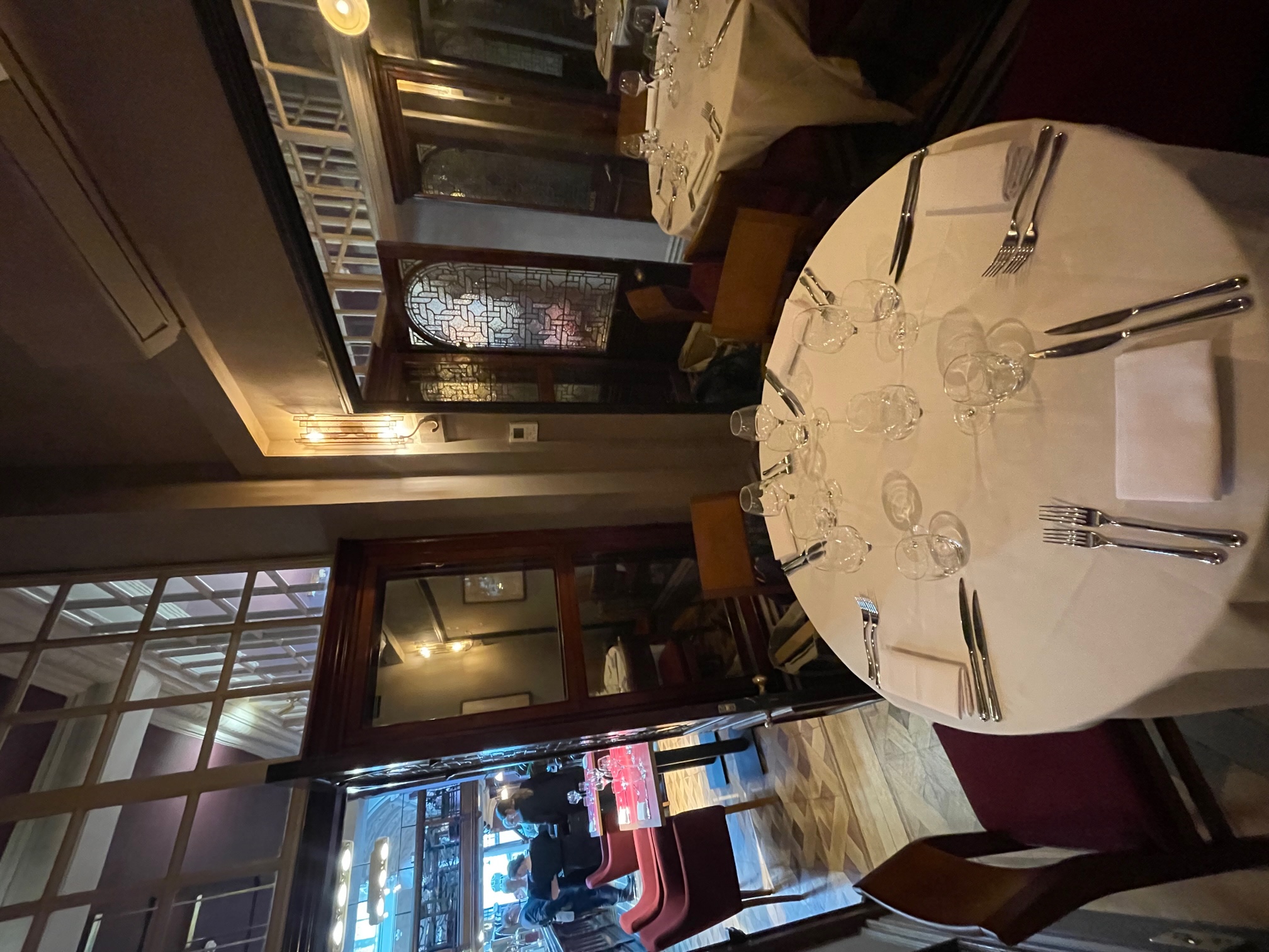 Intimate dining setup in Frances Room, Maddox Tavern for private events and meetings.