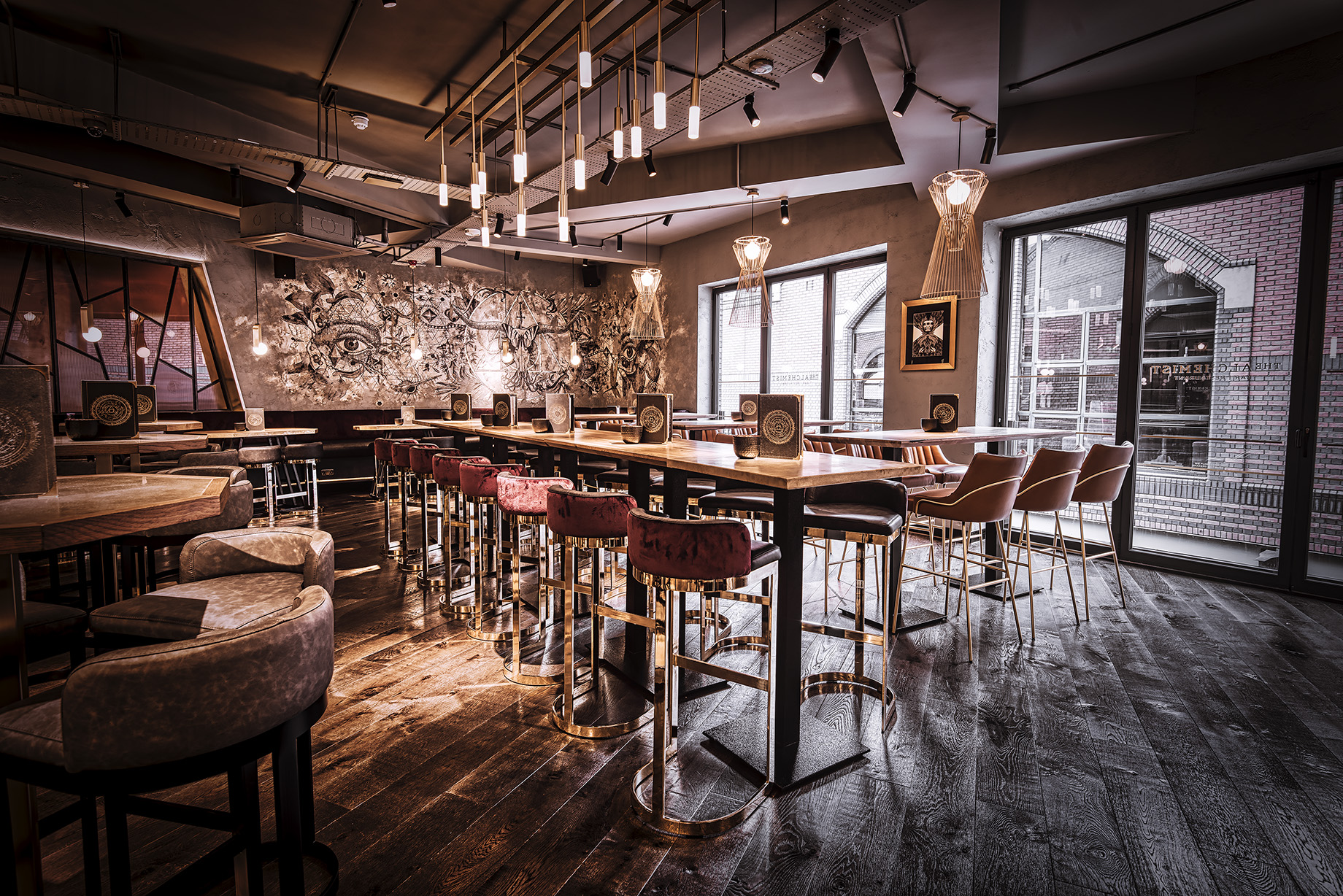 Stylish event space at The Alchemist Brindleyplace for gatherings and networking.