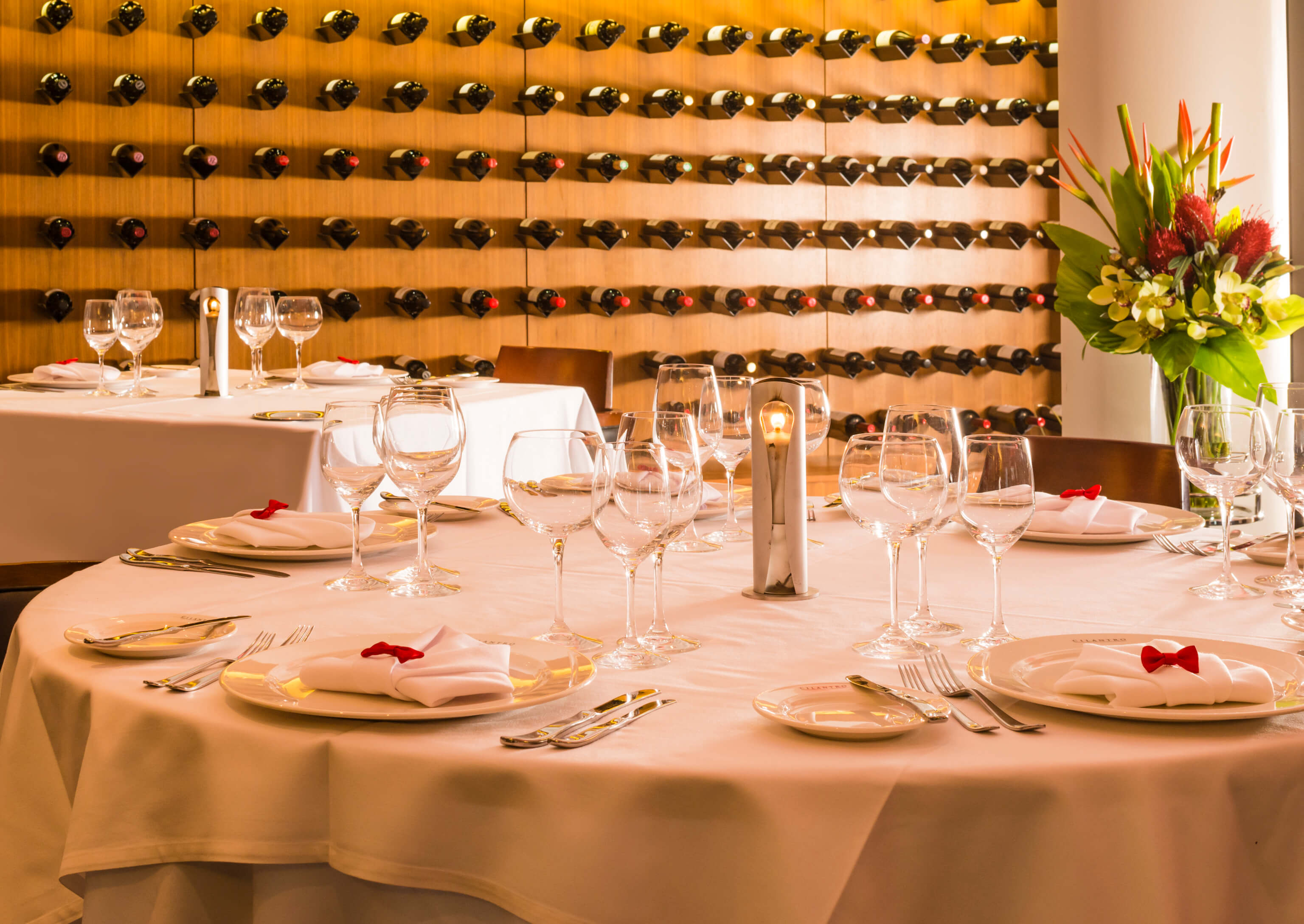 Elegant dining table at Cilantro Experience, Voco Reading for upscale events and gatherings.