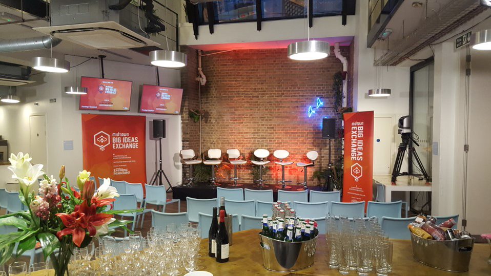 Modern event space at The Den, Wallacespace Clerkenwell Green, perfect for networking.