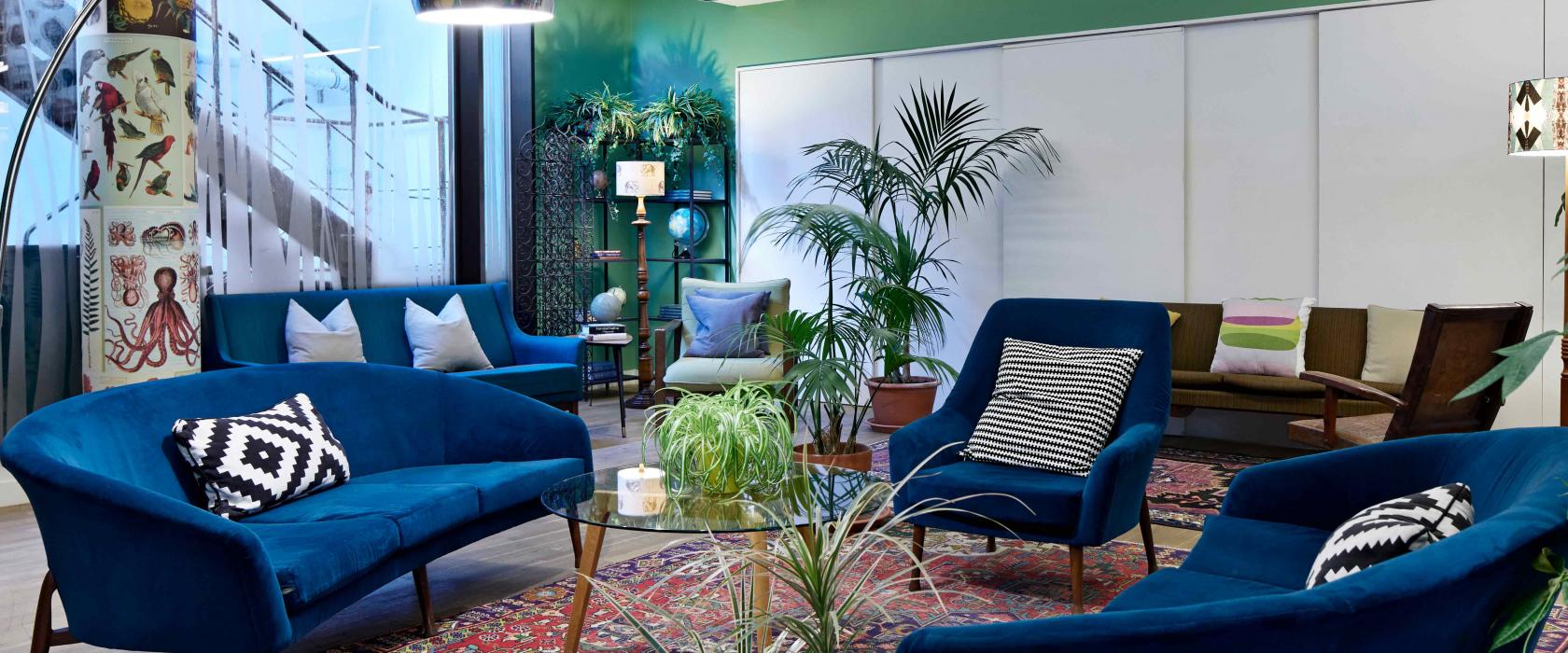 Stylish lounge at Wallacespace Clerkenwell Green, ideal for networking events and meetings.