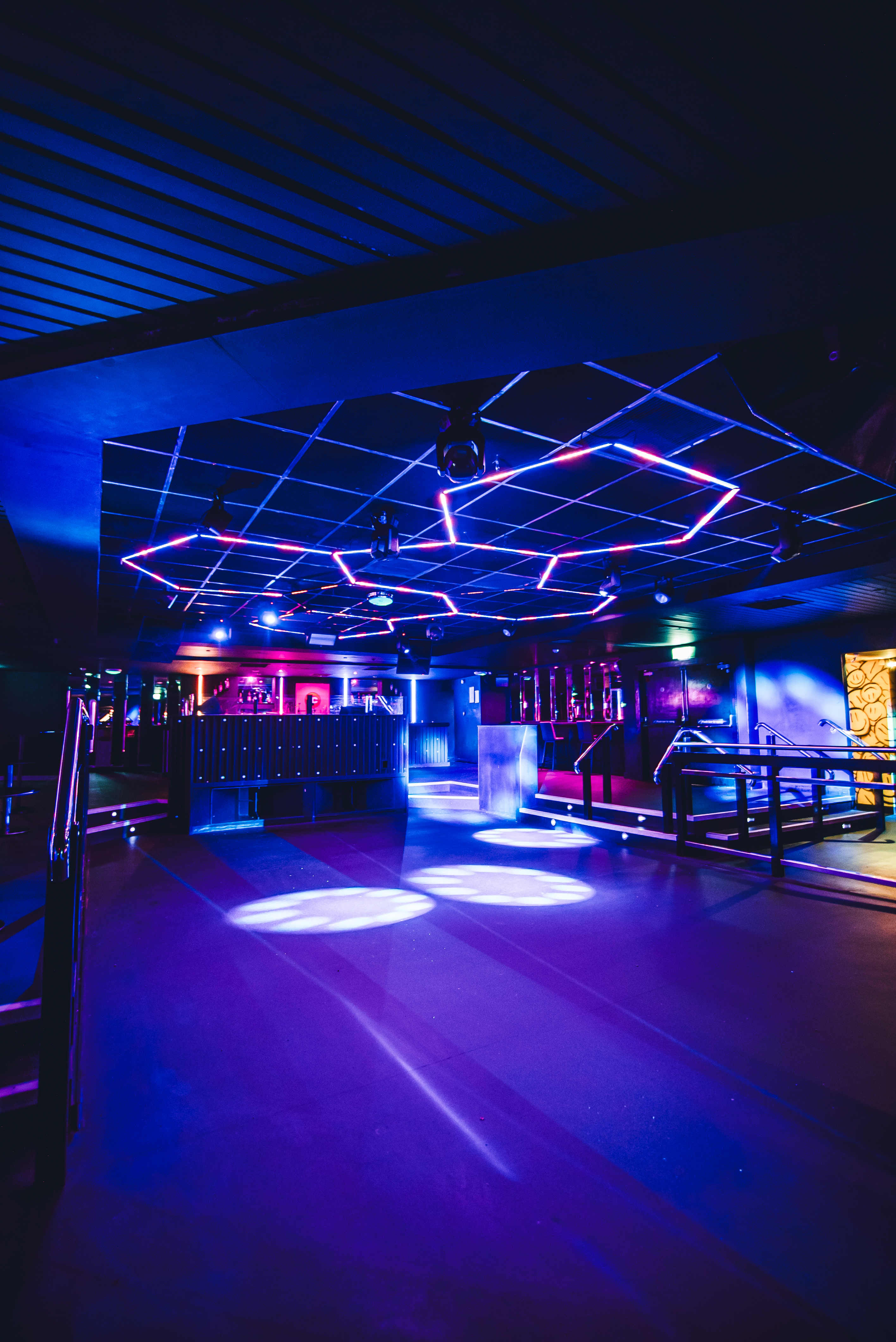 Modern event space in Circuit Cardiff with dynamic lighting for vibrant gatherings.