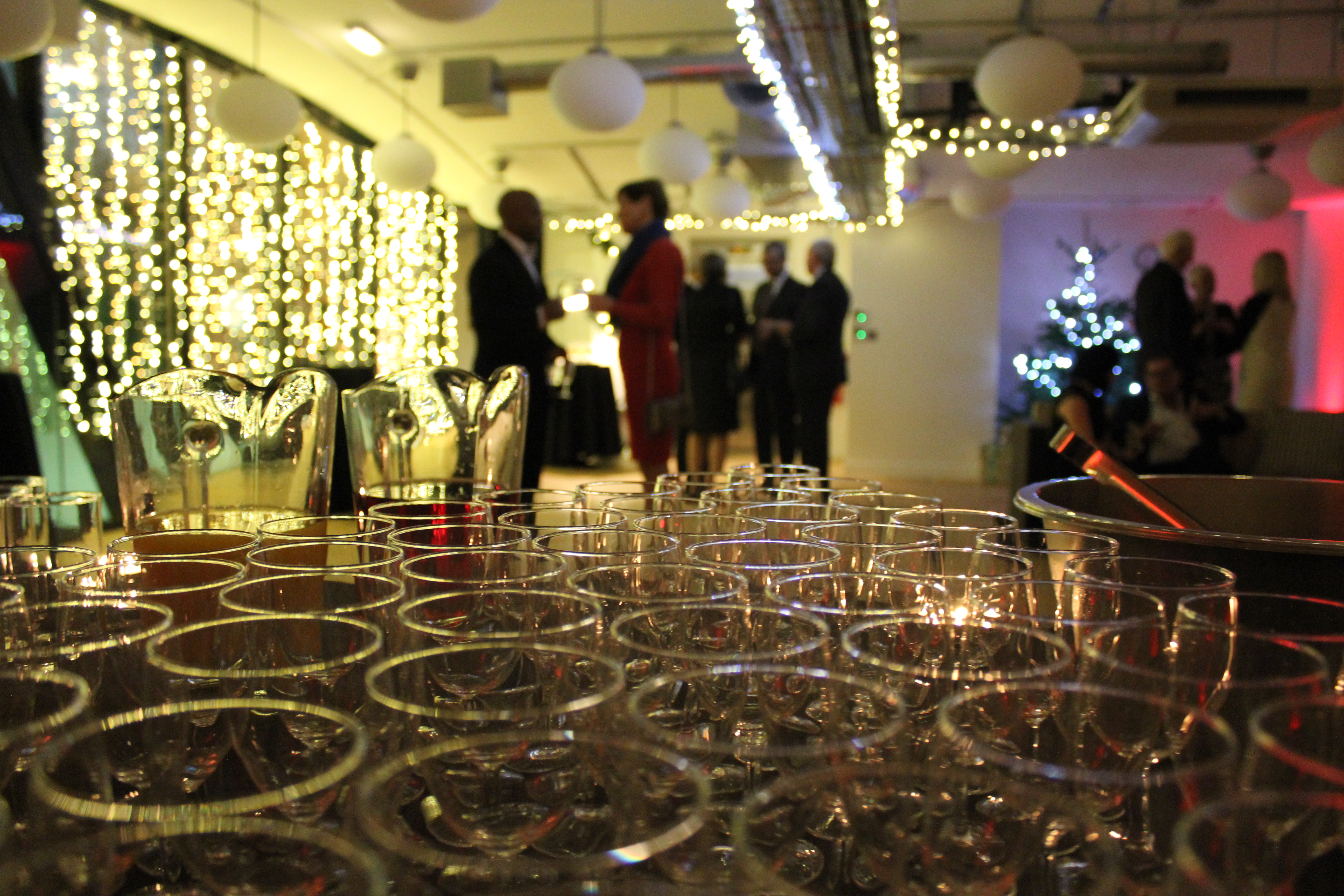 Christmas celebration at Wallacespace Spitalfields with elegant decor and festive ambiance.