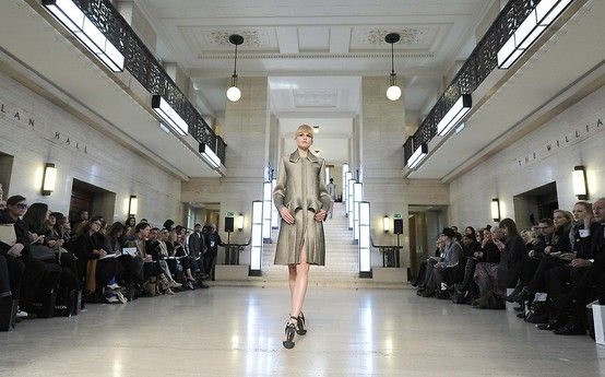 Runway setup in Crush Hall, University of London for stylish fashion events.