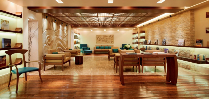 Modern lounge at Sofitel Dubai The Palm, ideal for networking and informal meetings.