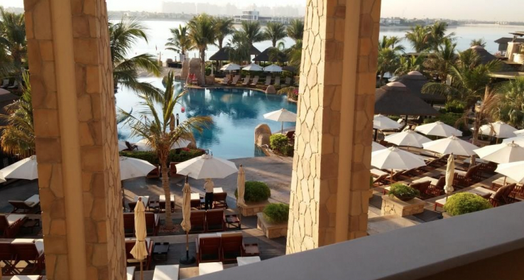 Sofitel Dubai The Palm library with pool, ideal for corporate retreats and events.