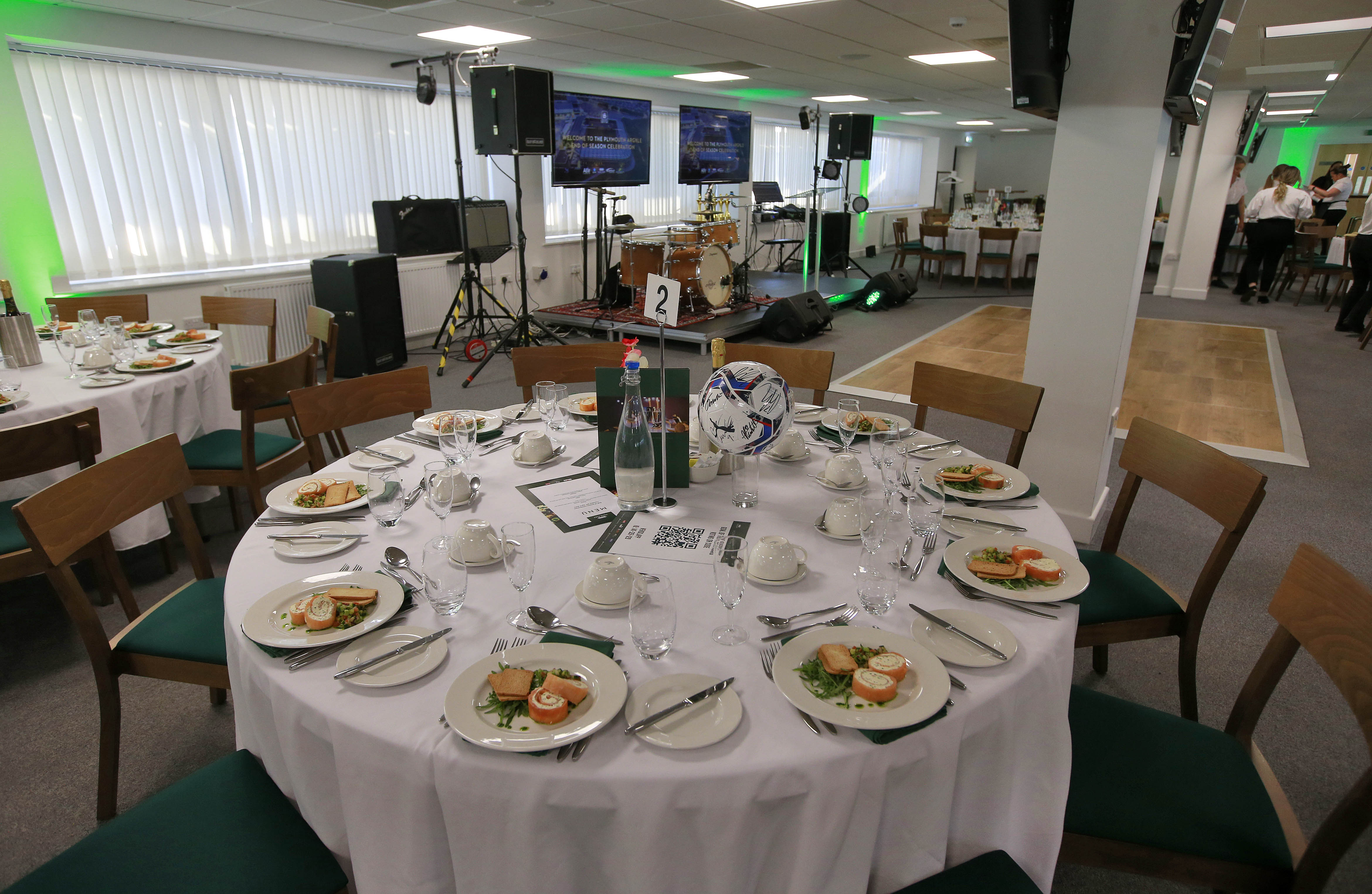 Elegant dining setup at Club Argyle Lounge for corporate events and receptions.