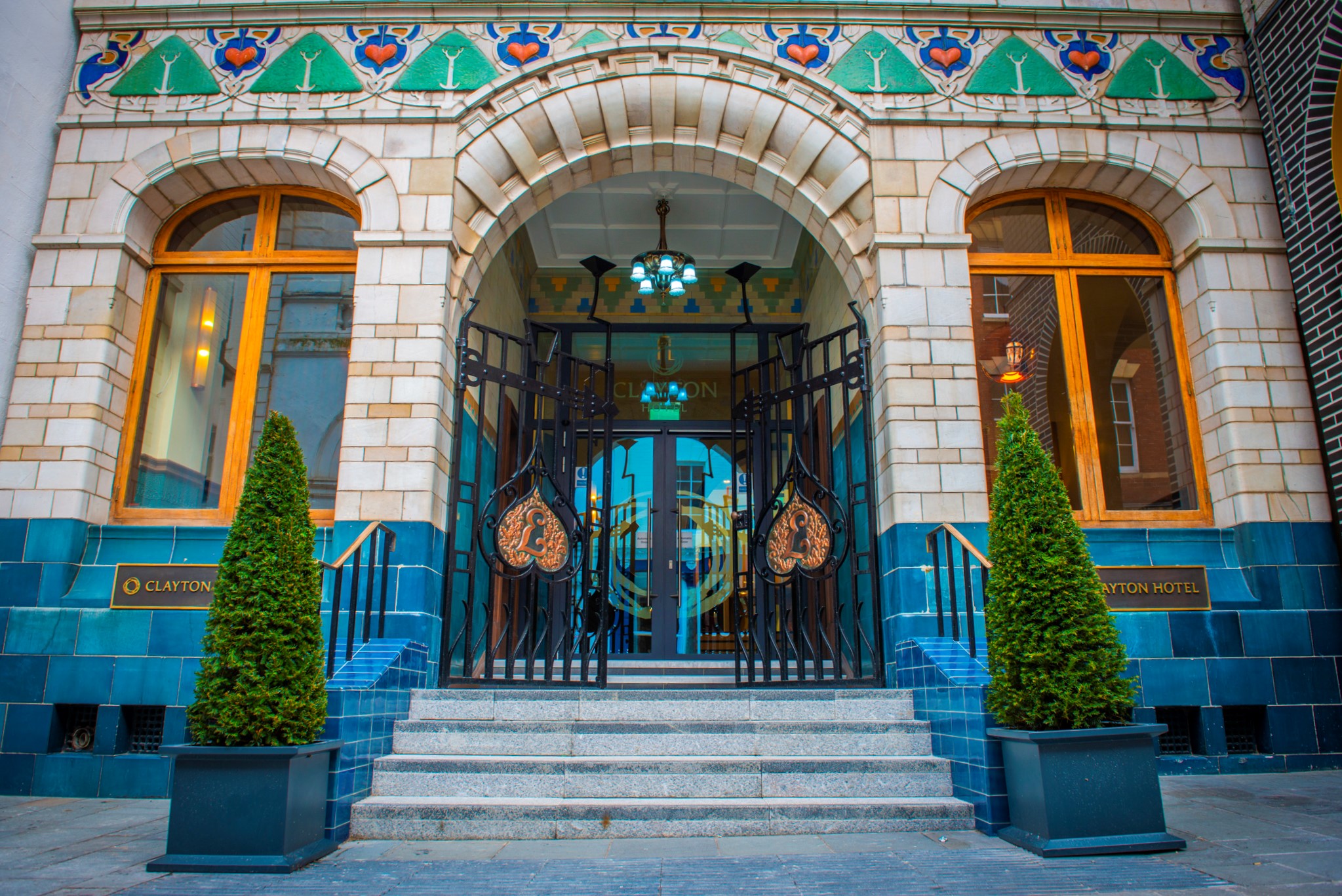 Elegant hotel entrance at Albion, Clayton Hotel Bristol for meetings and events.