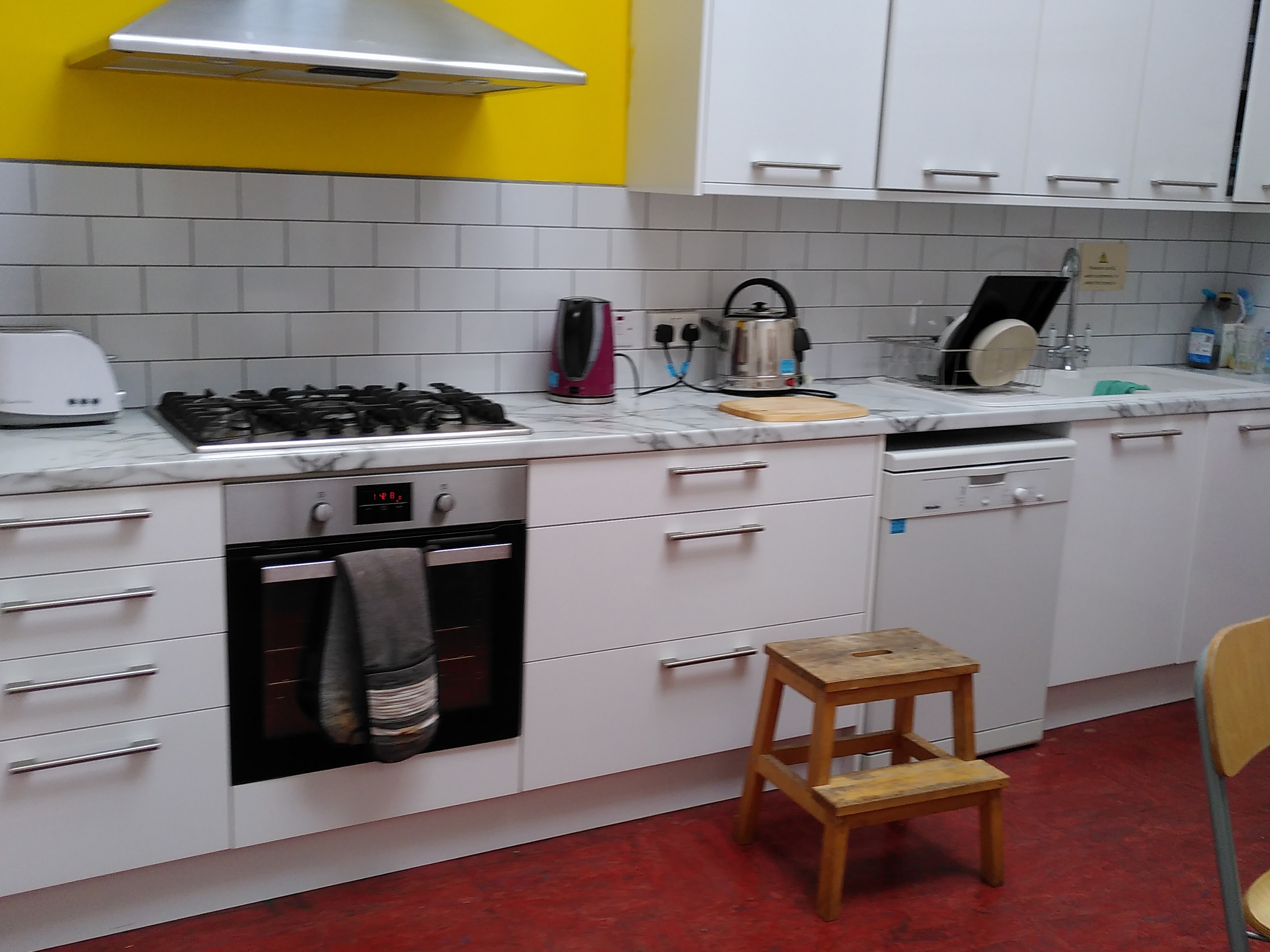 Modern kitchen in London Shambhala Meditation Centre for event catering and refreshments.