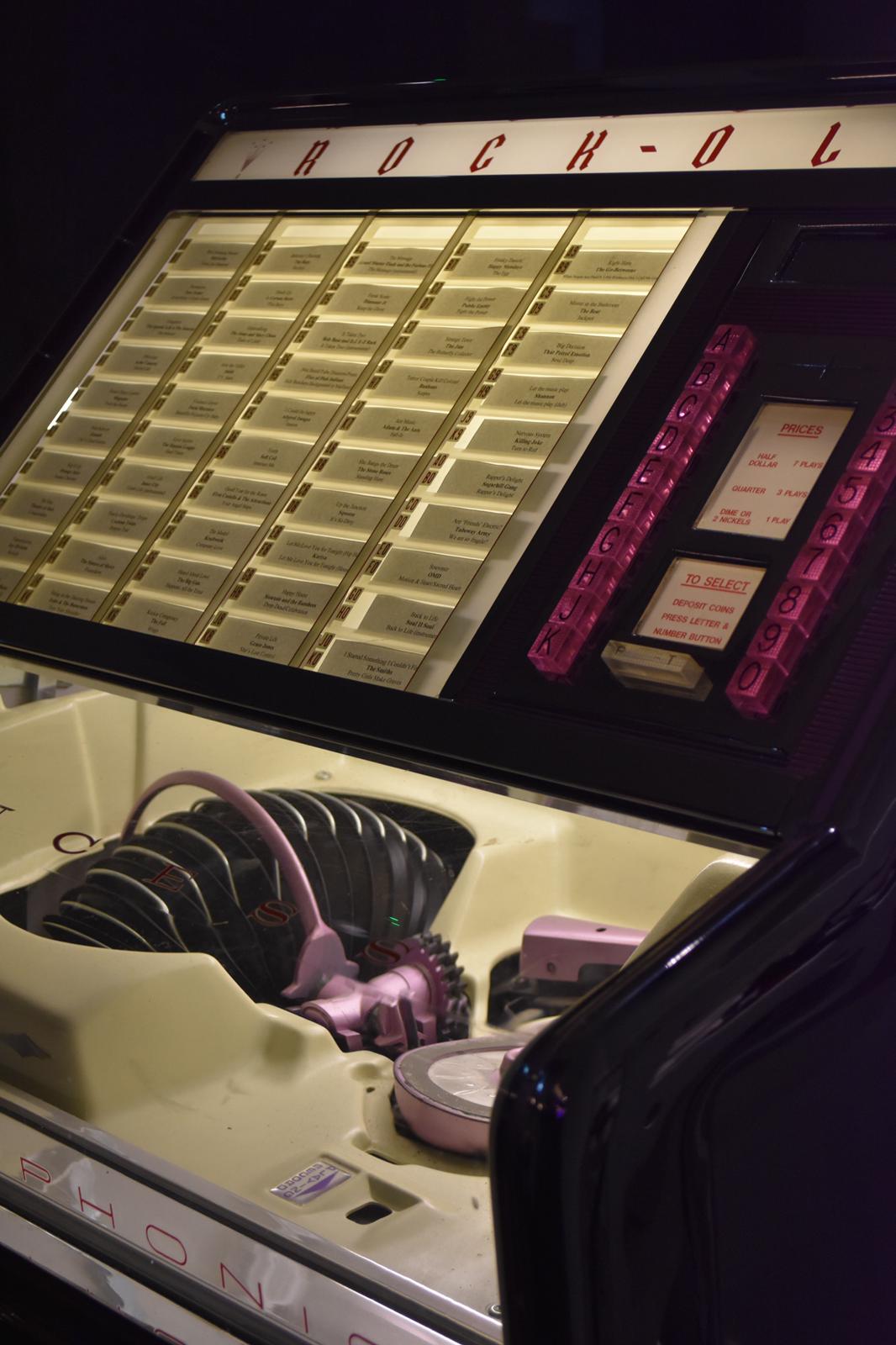 Vintage jukebox at Sam's Cafe, ideal for themed events and retro gatherings.