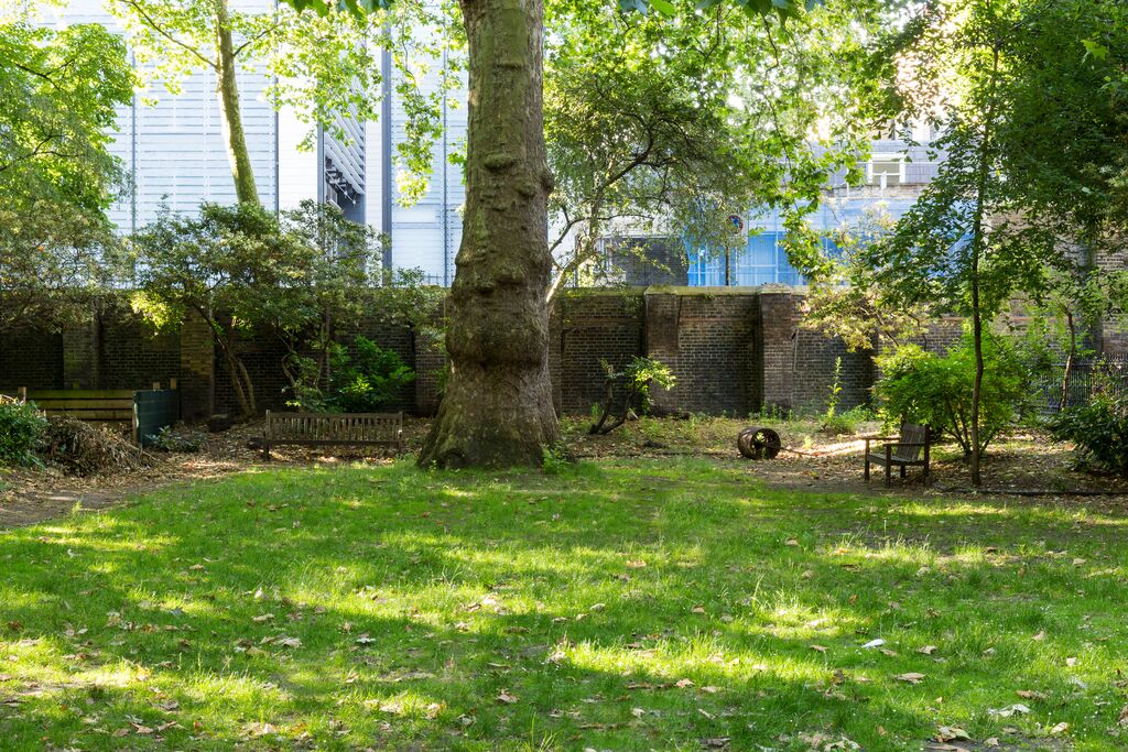 Sunken Gardens at University of London, lush greenery for casual meetings and team-building.