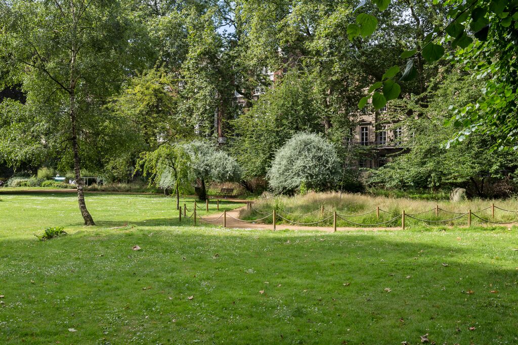 Gordon Square at University of London, lush greenery for outdoor events and meetings.