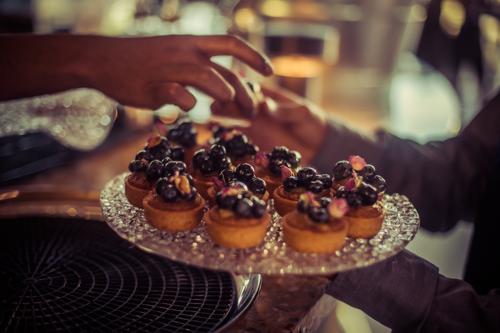 Gourmet tartlets served in Private Dining Room North at upscale event.