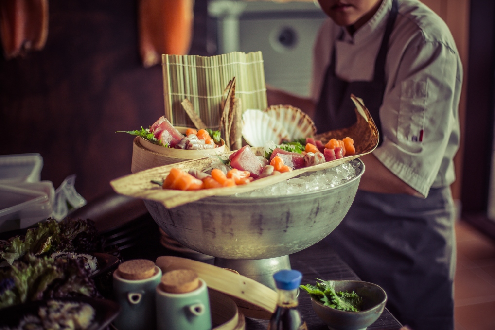 Private Dining Room North seafood display for events, showcasing vibrant colors and quality.