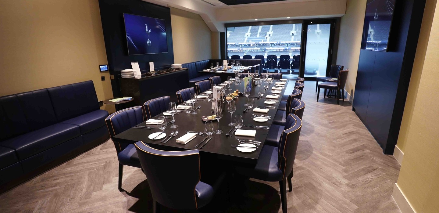 Sophisticated meeting space at Tottenham Hotspur Stadium for corporate events and gatherings.
