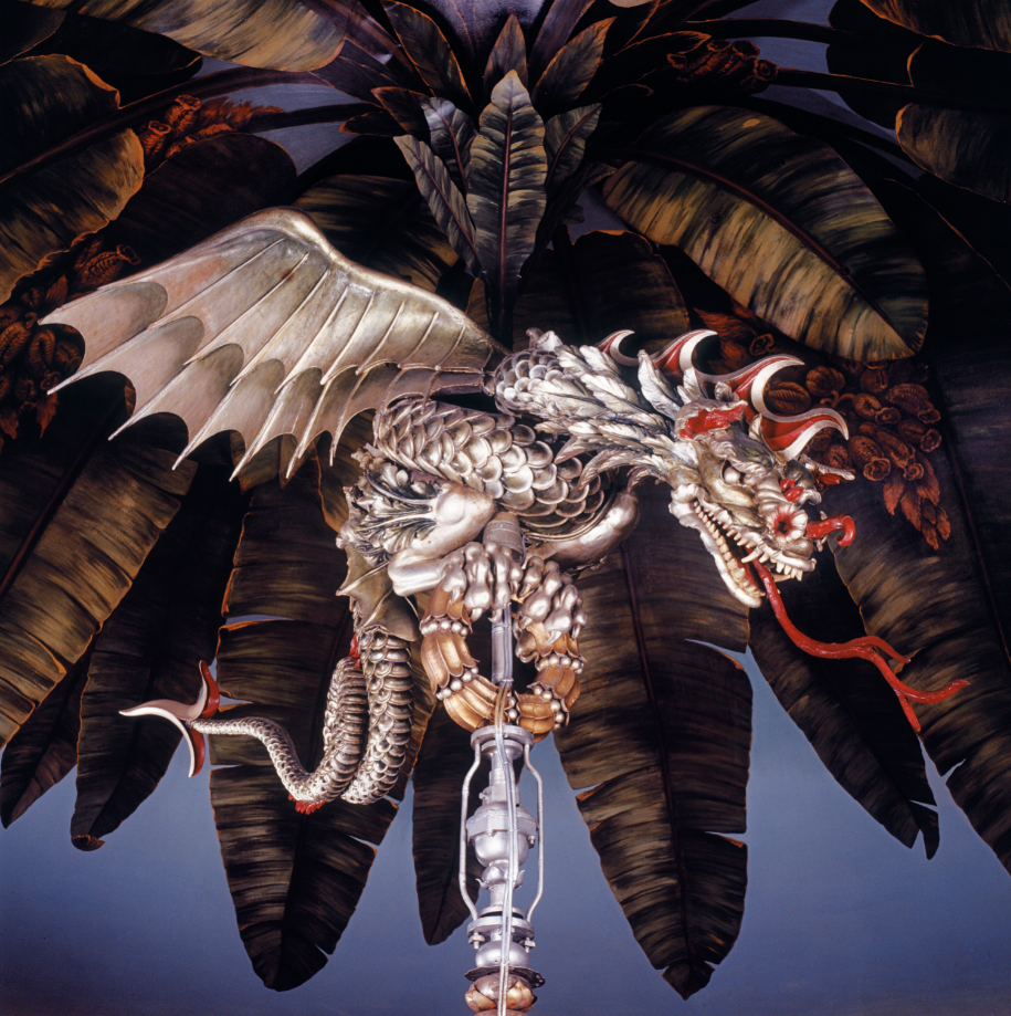 Banqueting Room dragon sculpture, vibrant design for themed events and celebrations.