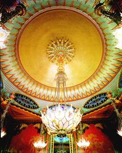 Opulent Royal Pavilion Music Room with intricate ceiling and grand chandelier for elegant events.