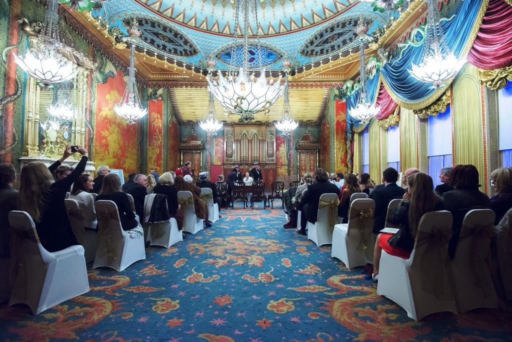 Ornate Music Room in Royal Pavilion, ideal for elegant gatherings and conferences.