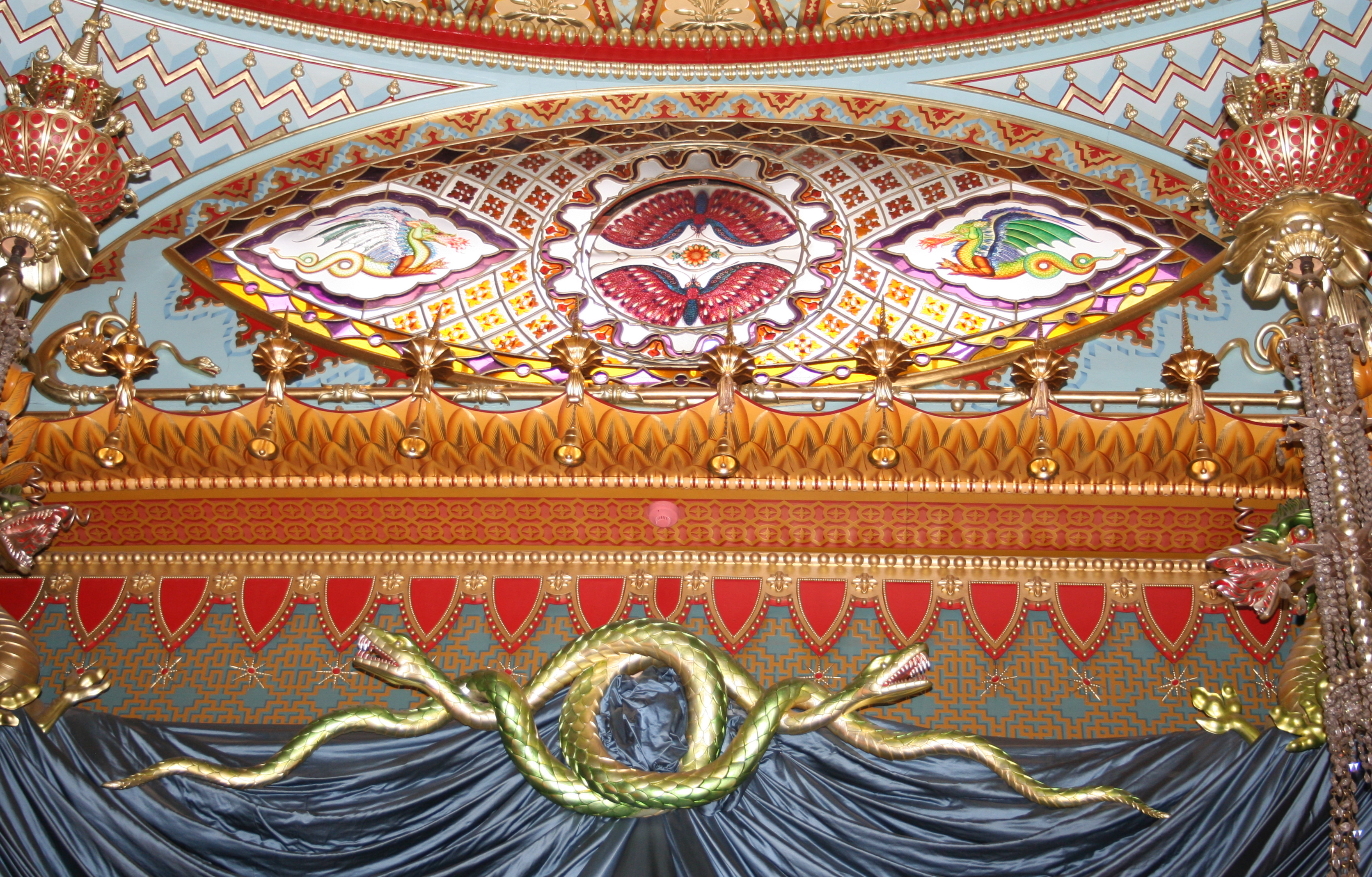 Royal Pavilion Music Room ceiling with vibrant colors, perfect for elegant events and celebrations.