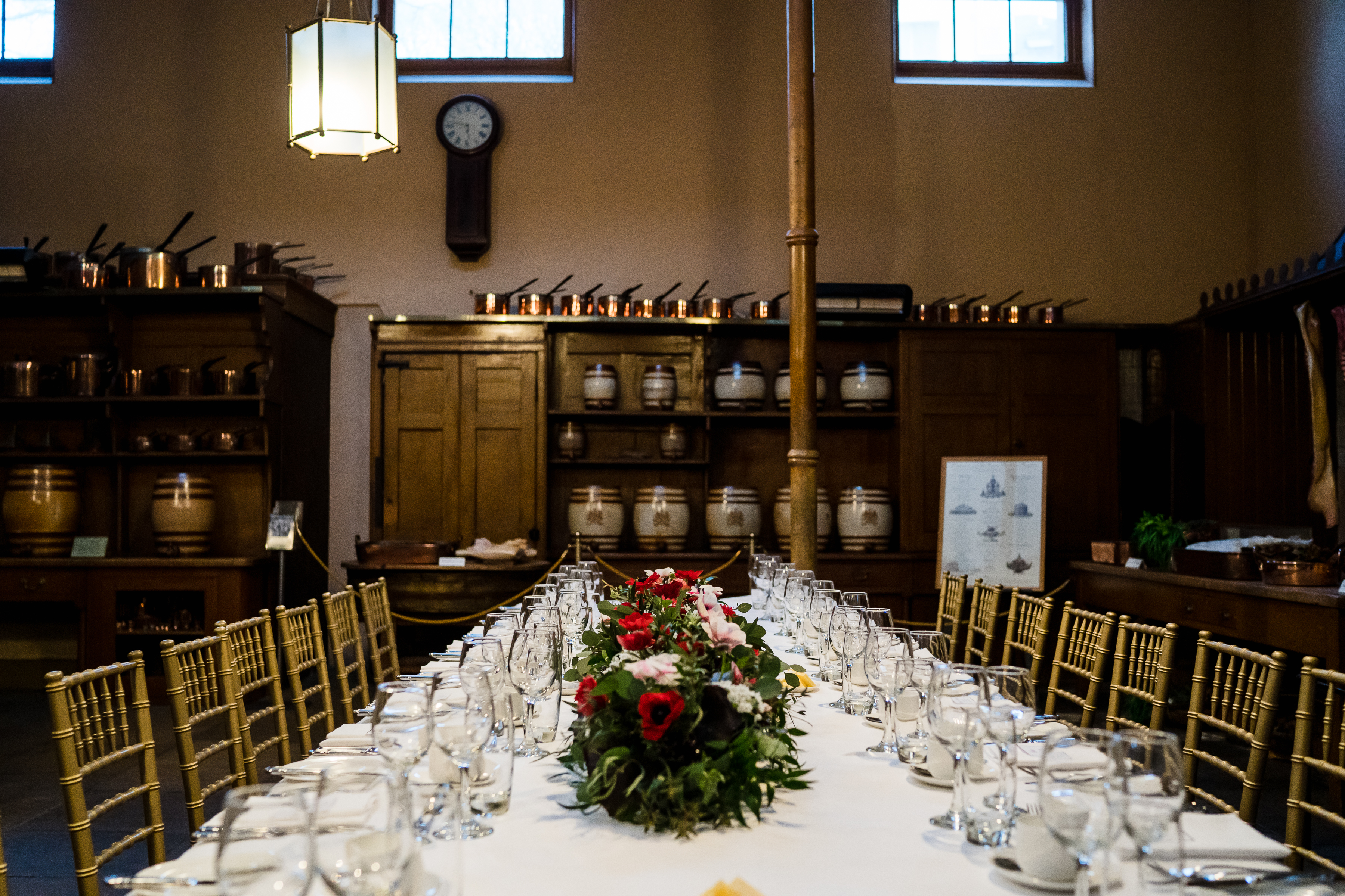 Elegant dining table in Great Kitchen, Royal Pavilion for upscale events and gatherings.