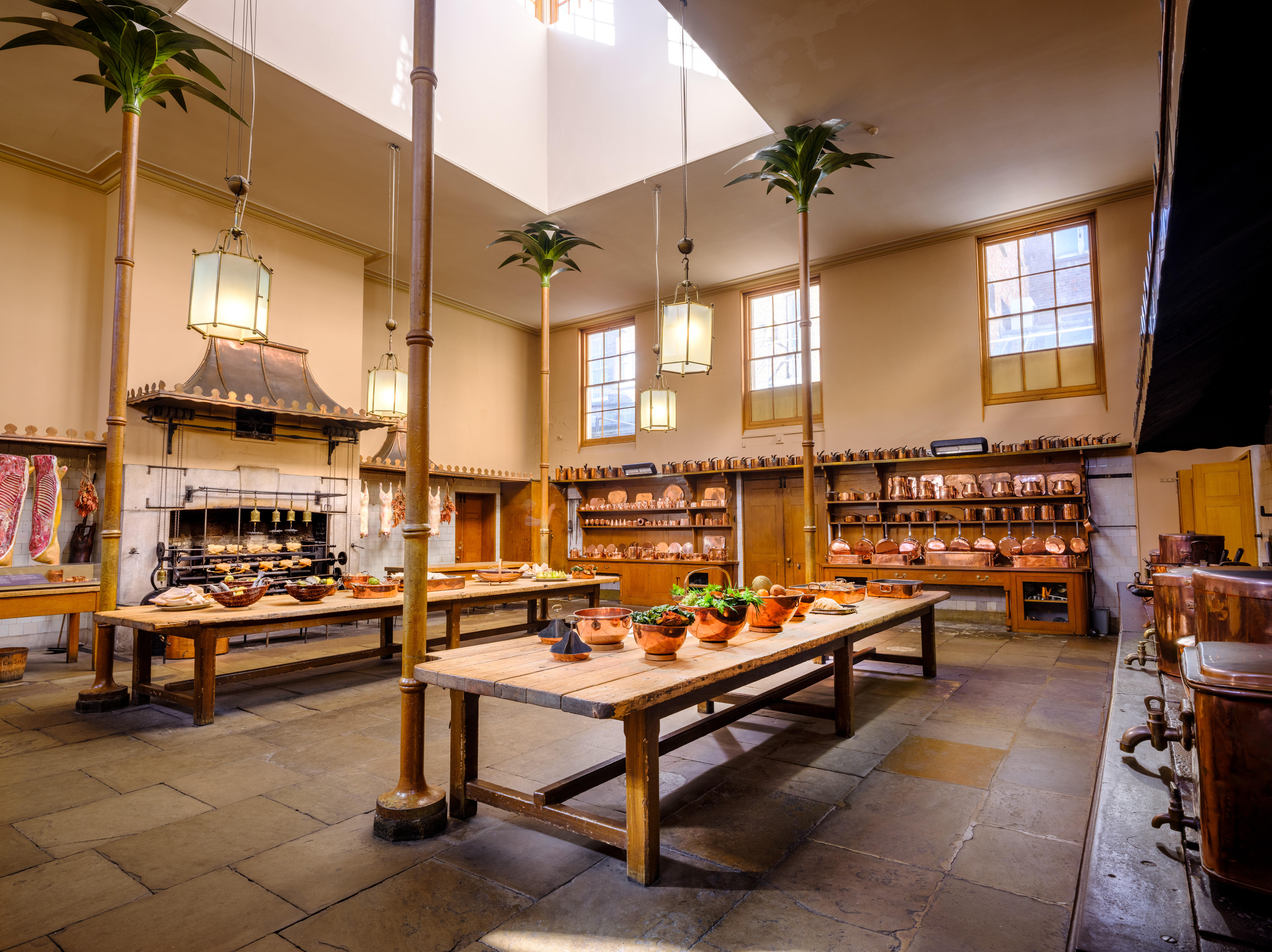Great Kitchen in Royal Pavilion, spacious venue for cooking classes and gourmet dining.