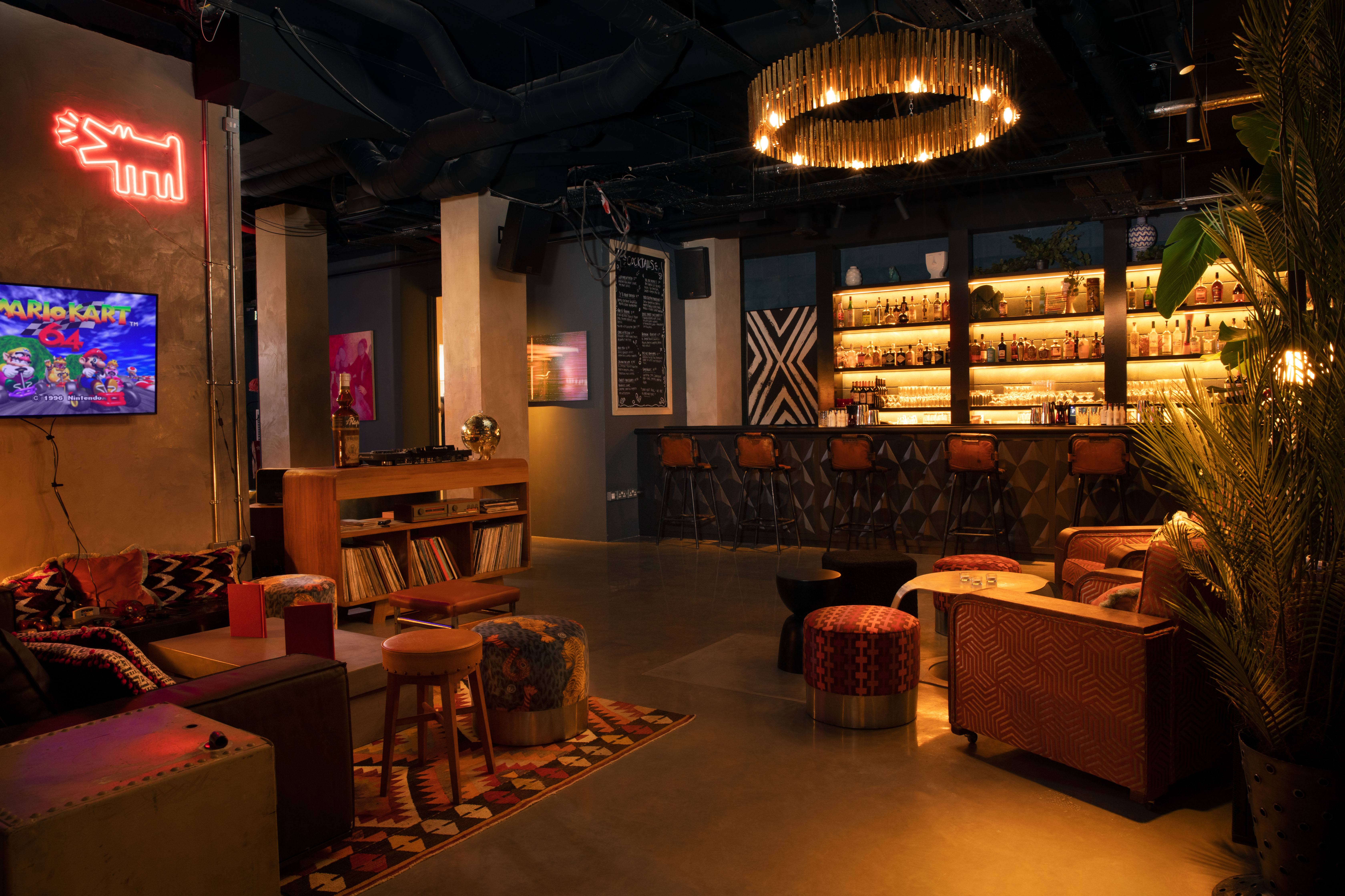 Stylish event space at The Little Scarlet Door, perfect for gatherings and networking.