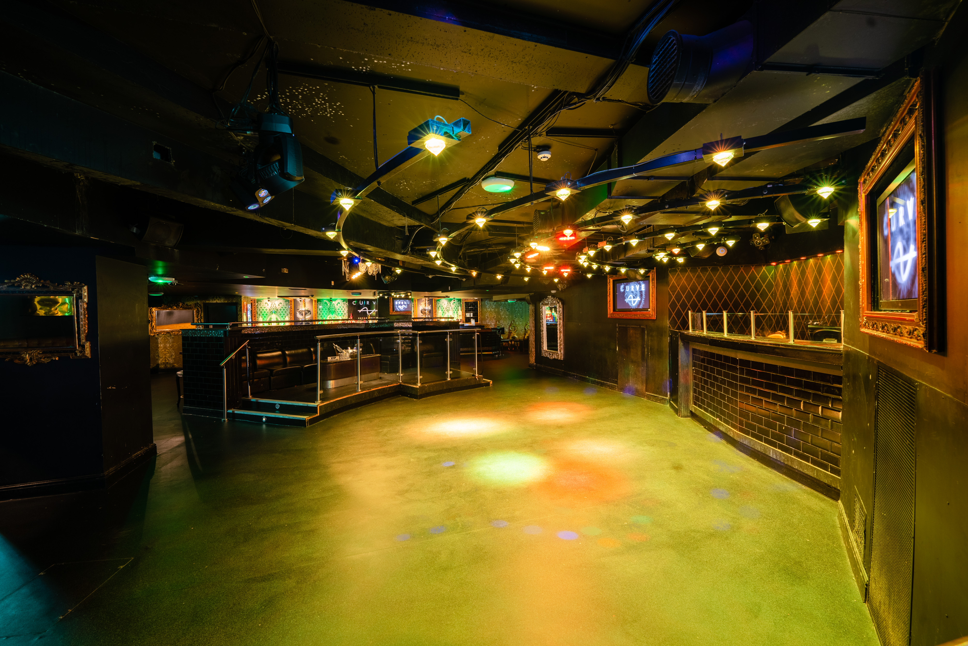 Modern event space Curve in Pryzm Brighton, ideal for corporate events and parties.