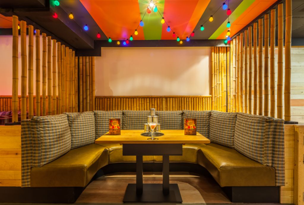 Vibrant Tiki Room lounge in Pryzm Brighton, ideal for networking events and casual gatherings.