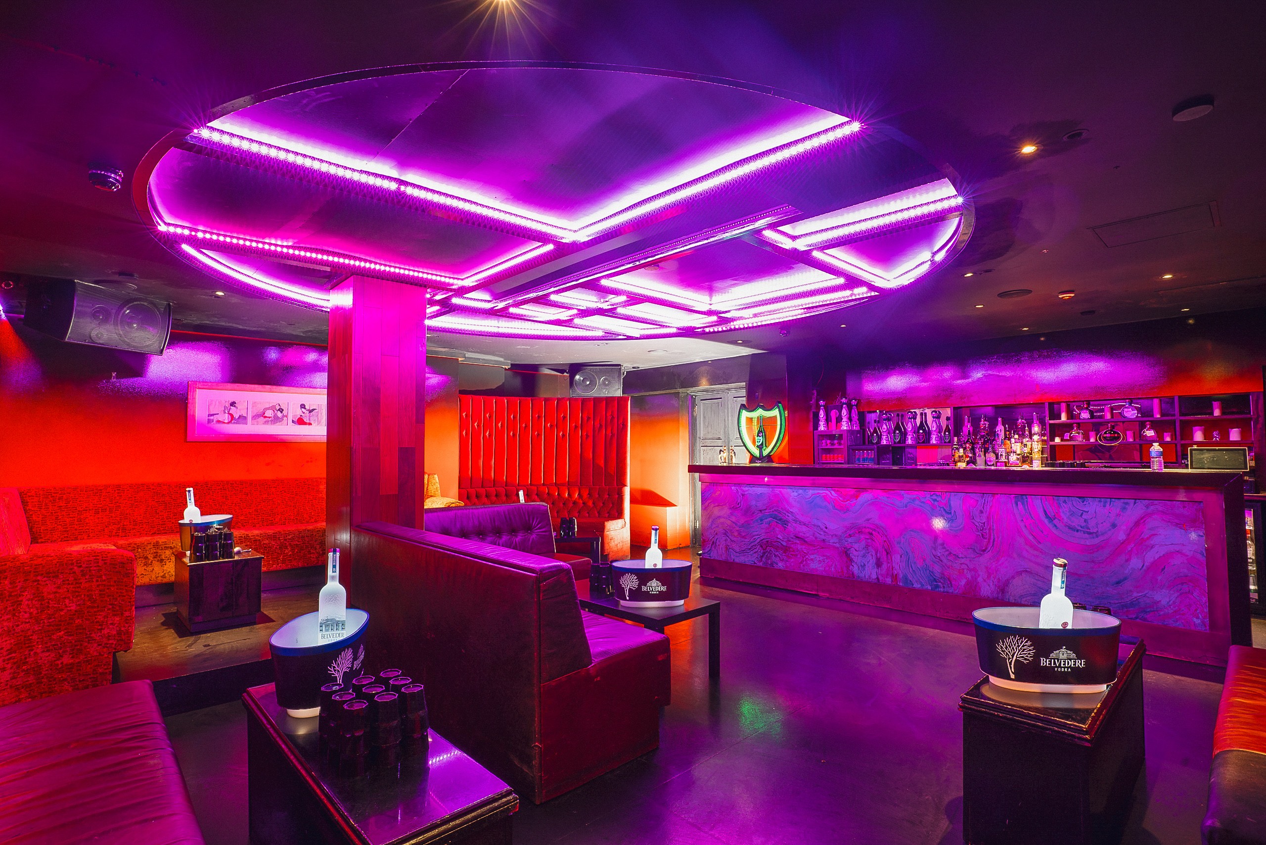 Vibrant Mao Rooms lounge at Chinawhite, perfect for networking events and cocktail receptions.