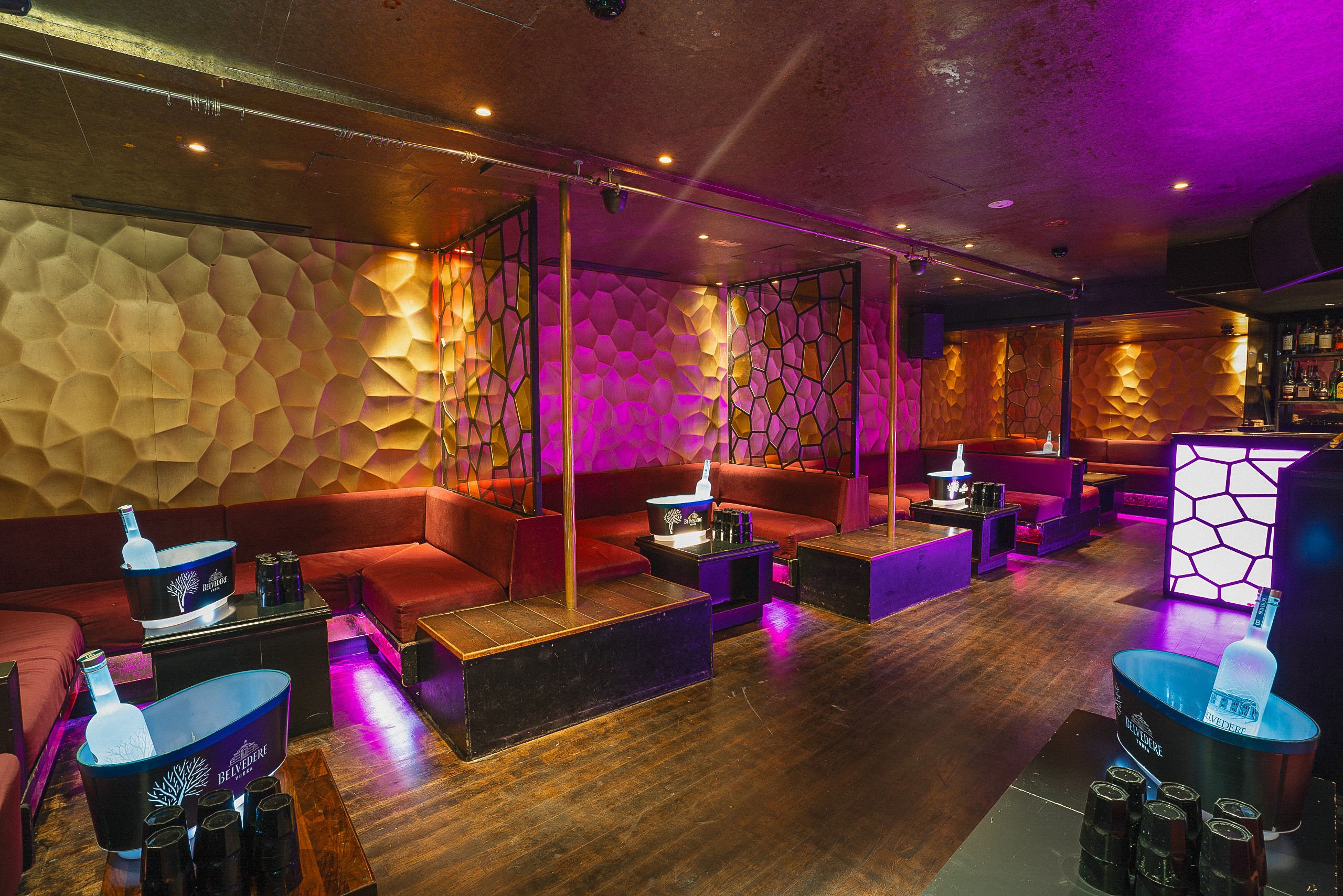 VIP Room at Chinawhite: plush seating, ambient lighting for cocktail receptions and private parties.