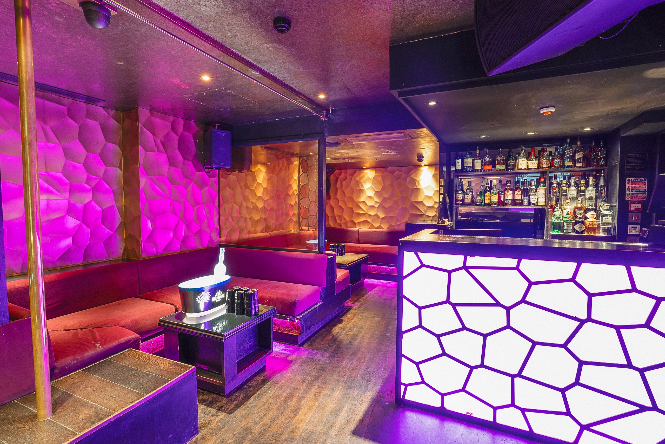 VIP Room at Chinawhite: stylish lounge with vibrant lighting for networking events.