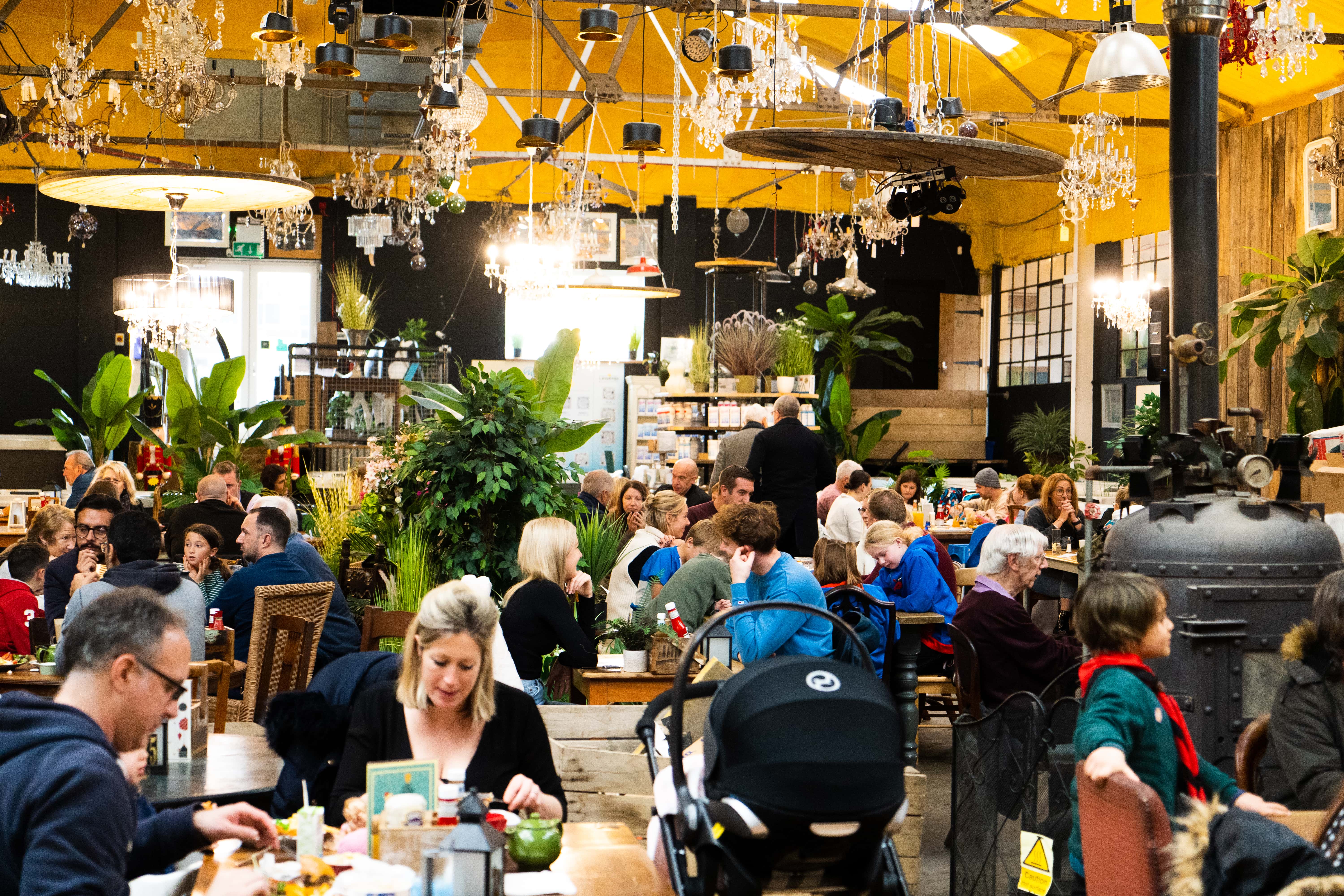 Vibrant Main Floor at H@ME & EAT, perfect for casual gatherings and events.