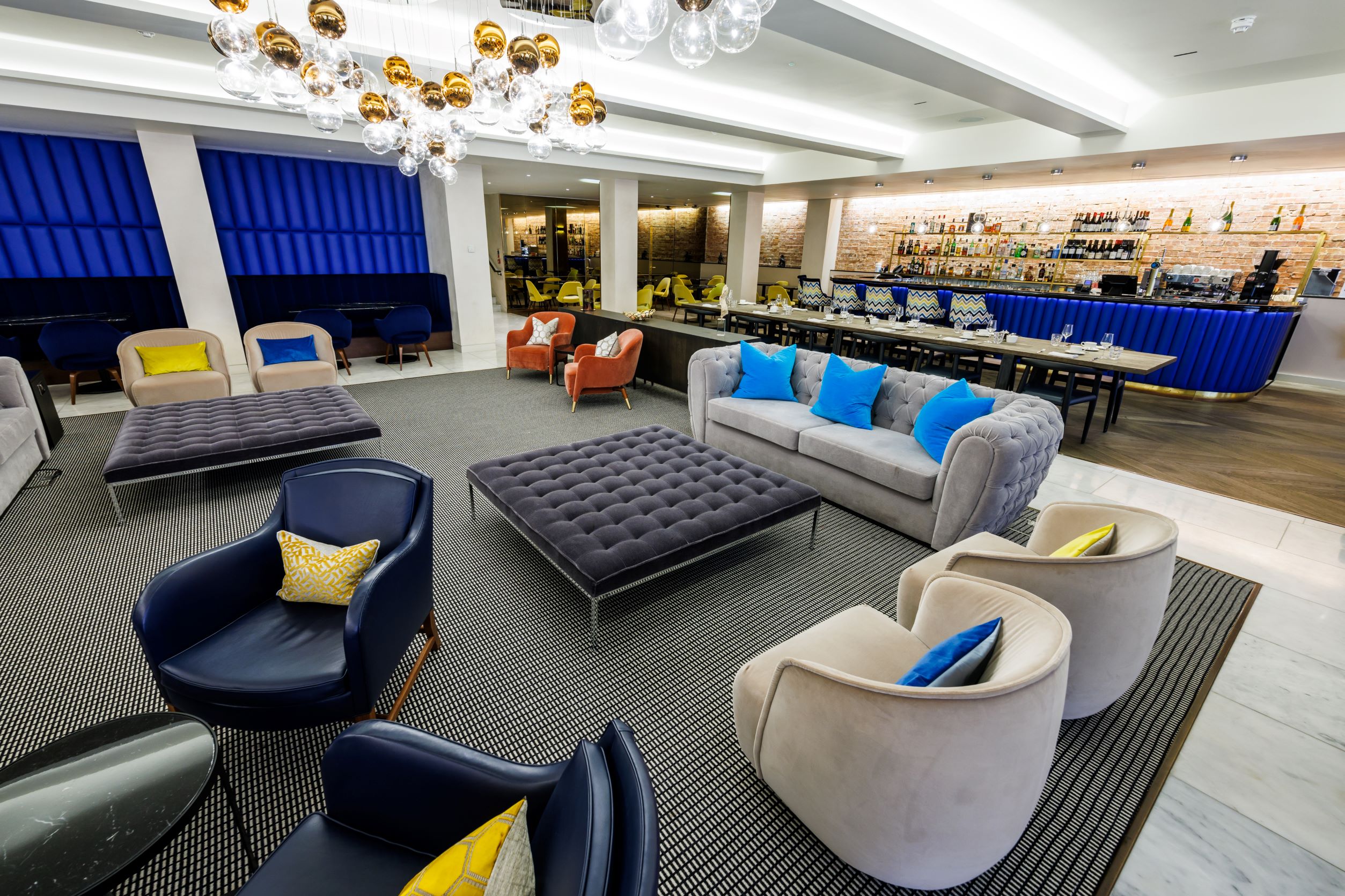 Stylish lounge at One Moorgate Place, perfect for networking events and receptions.
