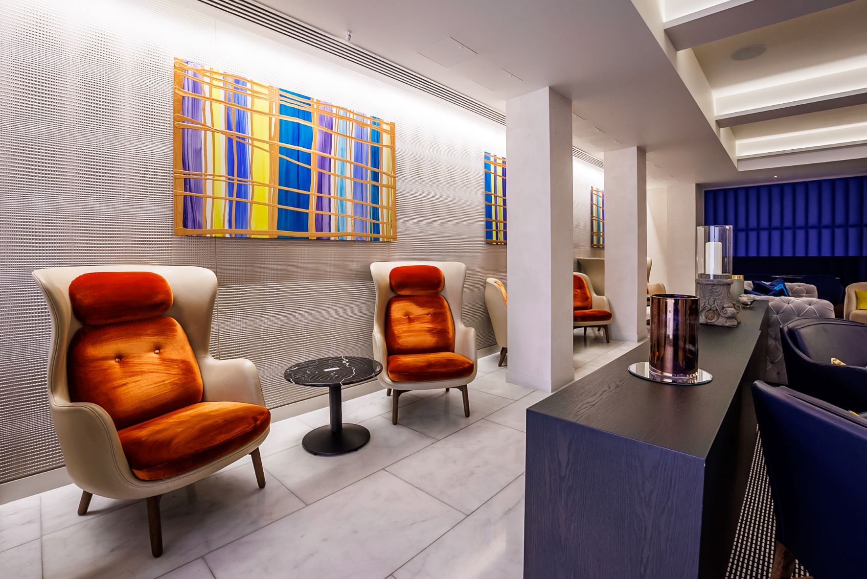Stylish lounge at One Moorgate Place, perfect for networking events and meetings.