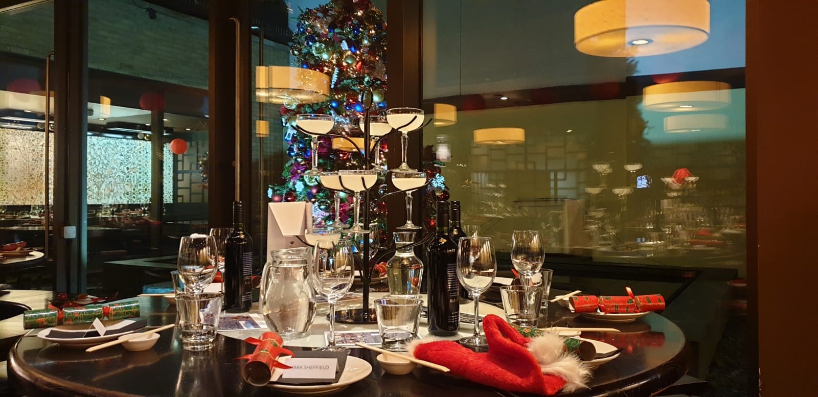 Elegant dining table for Christmas bookings at Ping Pong Soho, perfect for festive events.