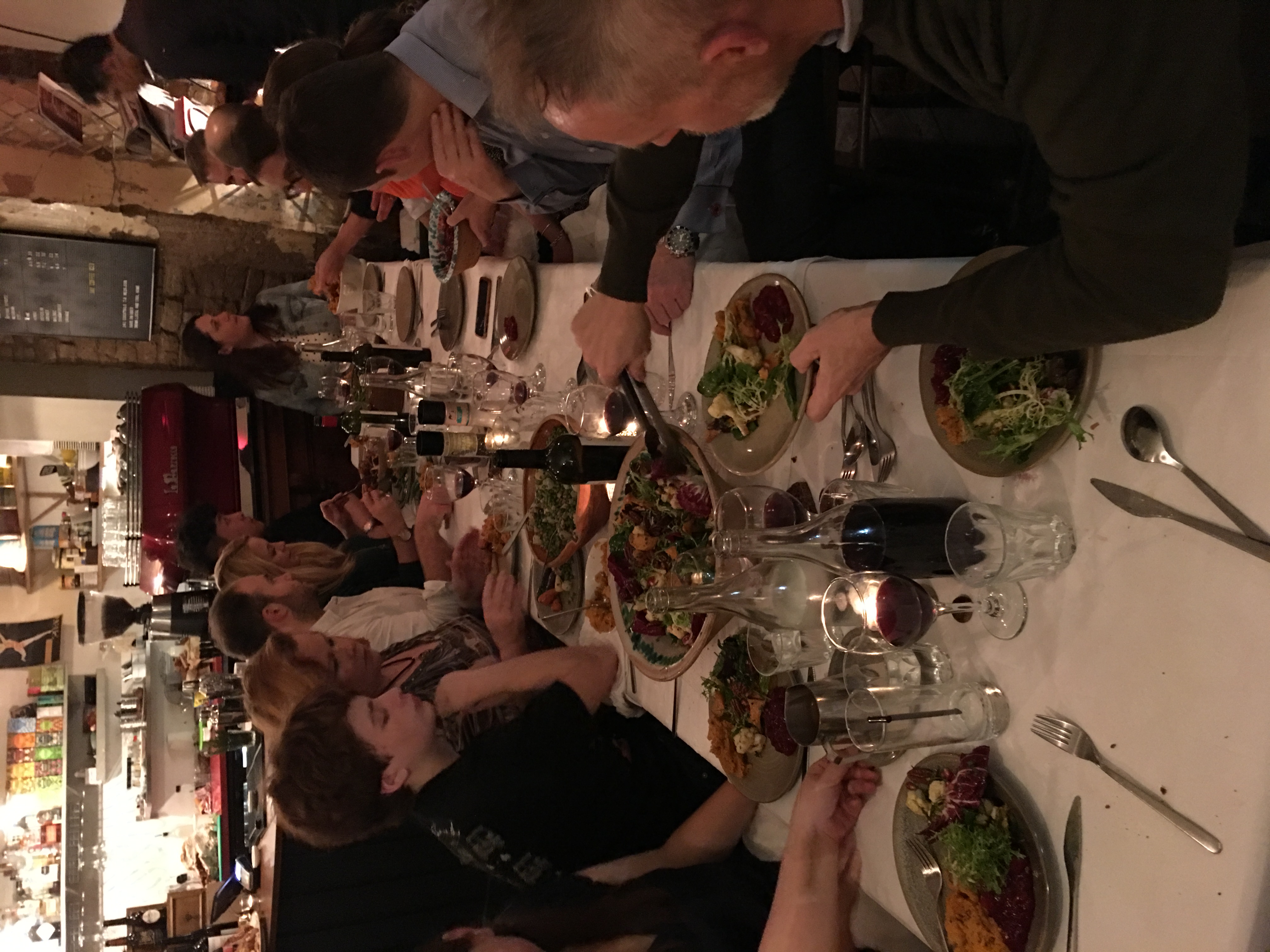 Lively dinner gathering at Crol and Co Bermondsey, ideal for networking events.
