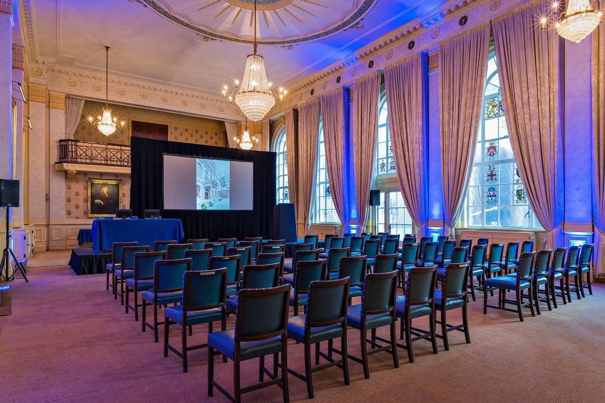 Elegant Livery Room at Saddlers’ Hall, perfect for corporate events and conferences.