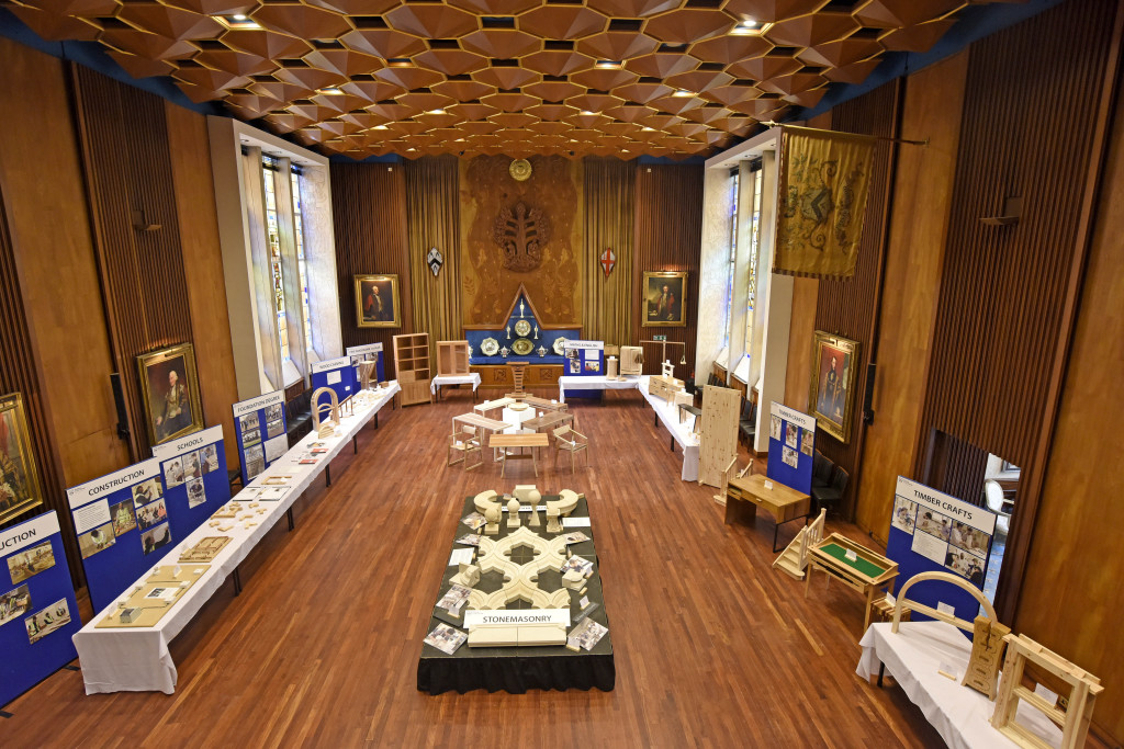 Livery Hall in Carpenter’s Hall, spacious wooden venue for exhibitions and meetings.