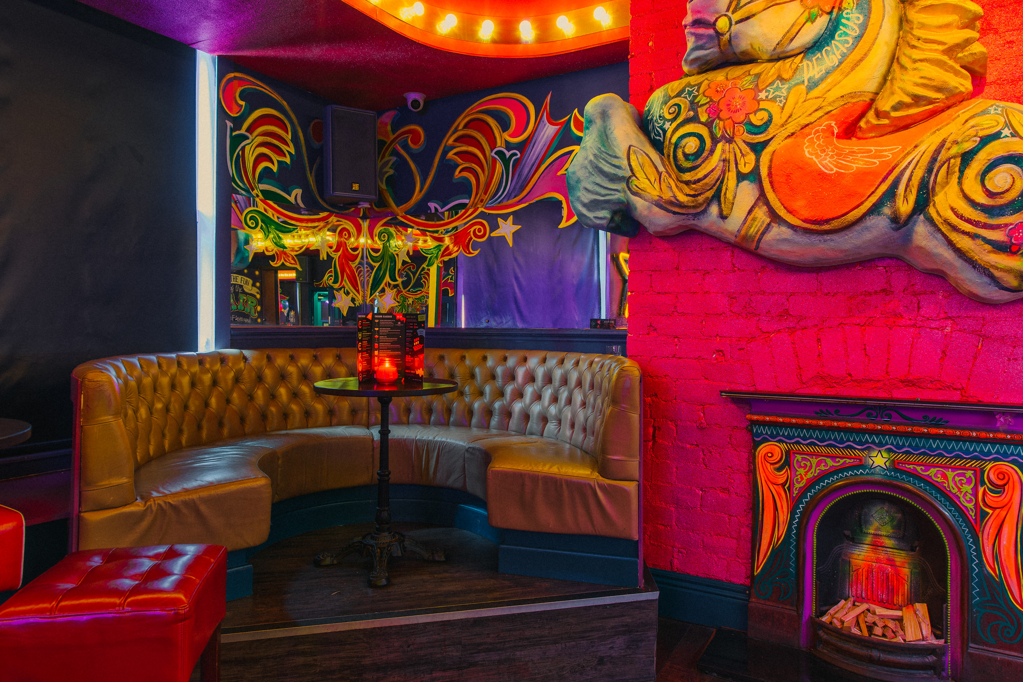Vibrant lounge space in Cuckoo for networking events and team meetings.