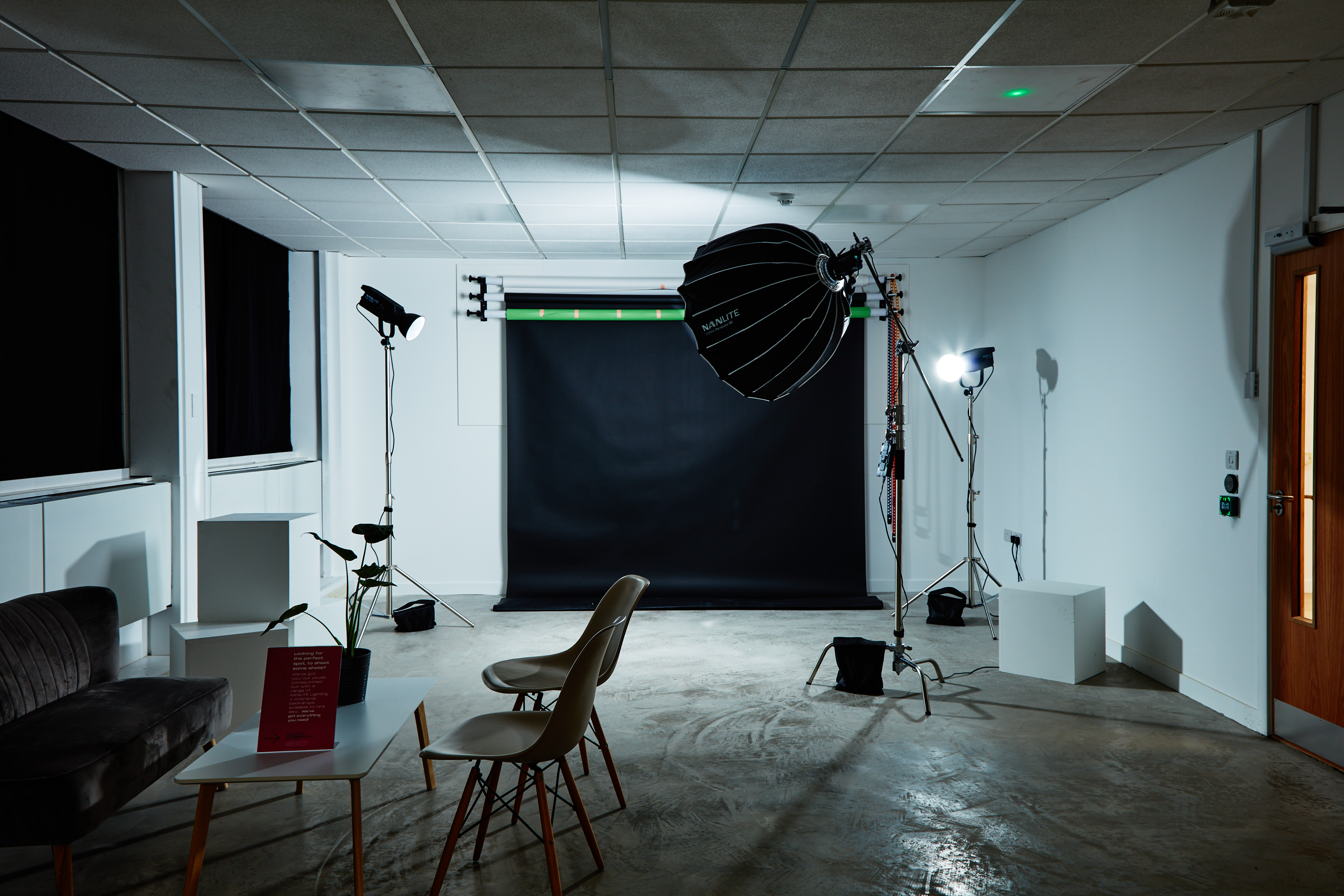 Photography studio in Barking with minimalist decor, perfect for photoshoots and events.
