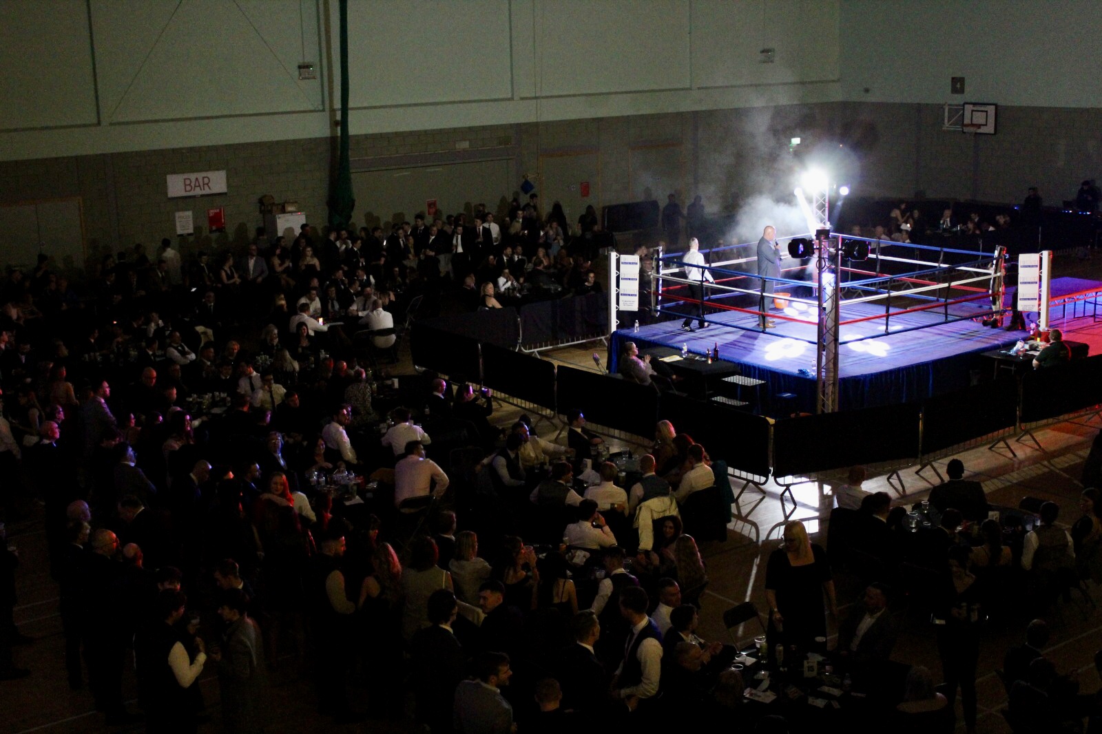 Boxing ring in Basildon Sporting Village for corporate events and charity fundraisers.