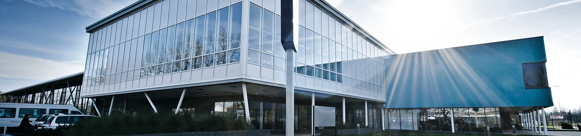 Modern glass-fronted Sports Hall in Basildon for corporate meetings and events.
