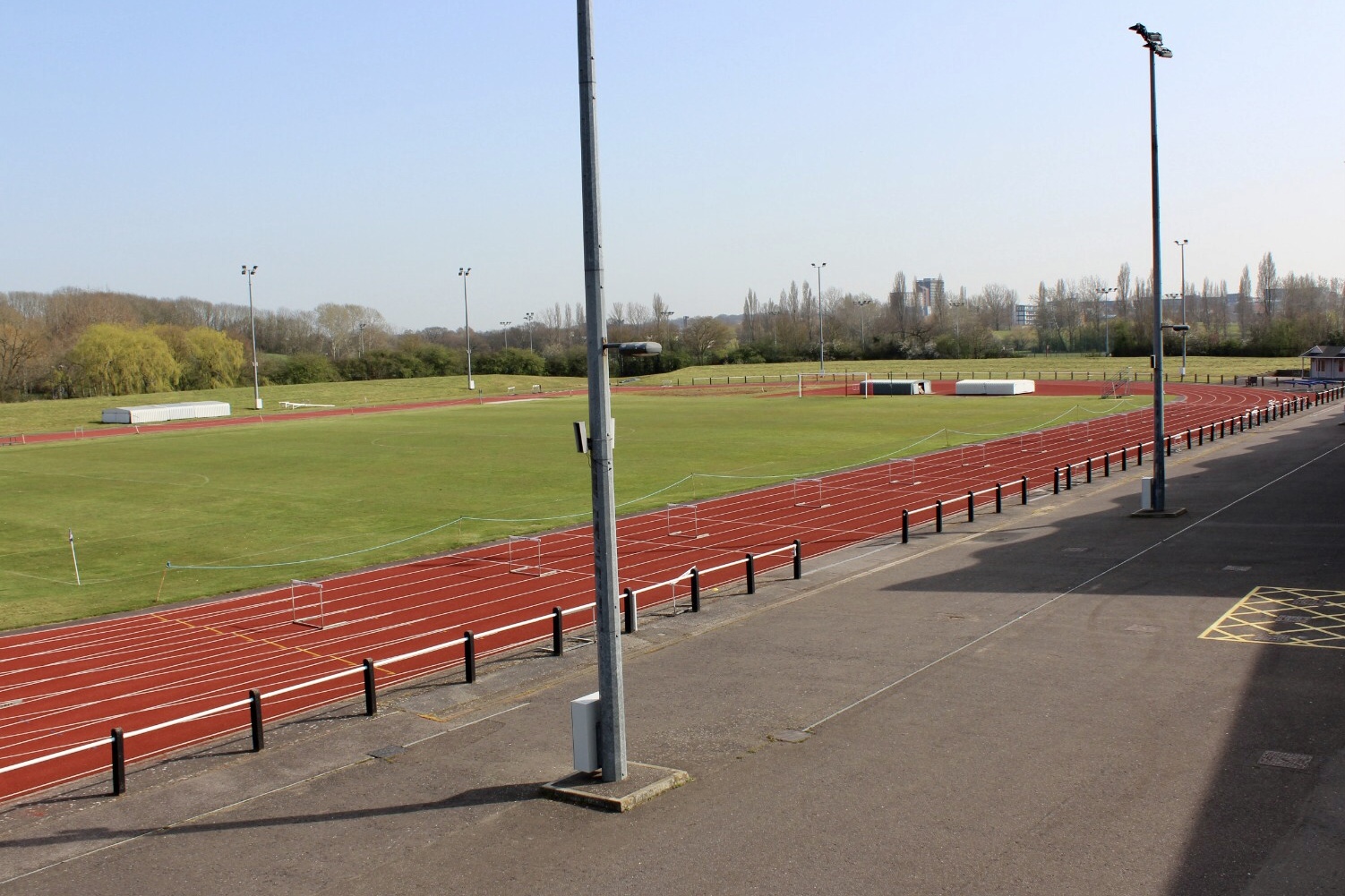Athletics track at Basildon Sporting Village, ideal for outdoor sports events and competitions.