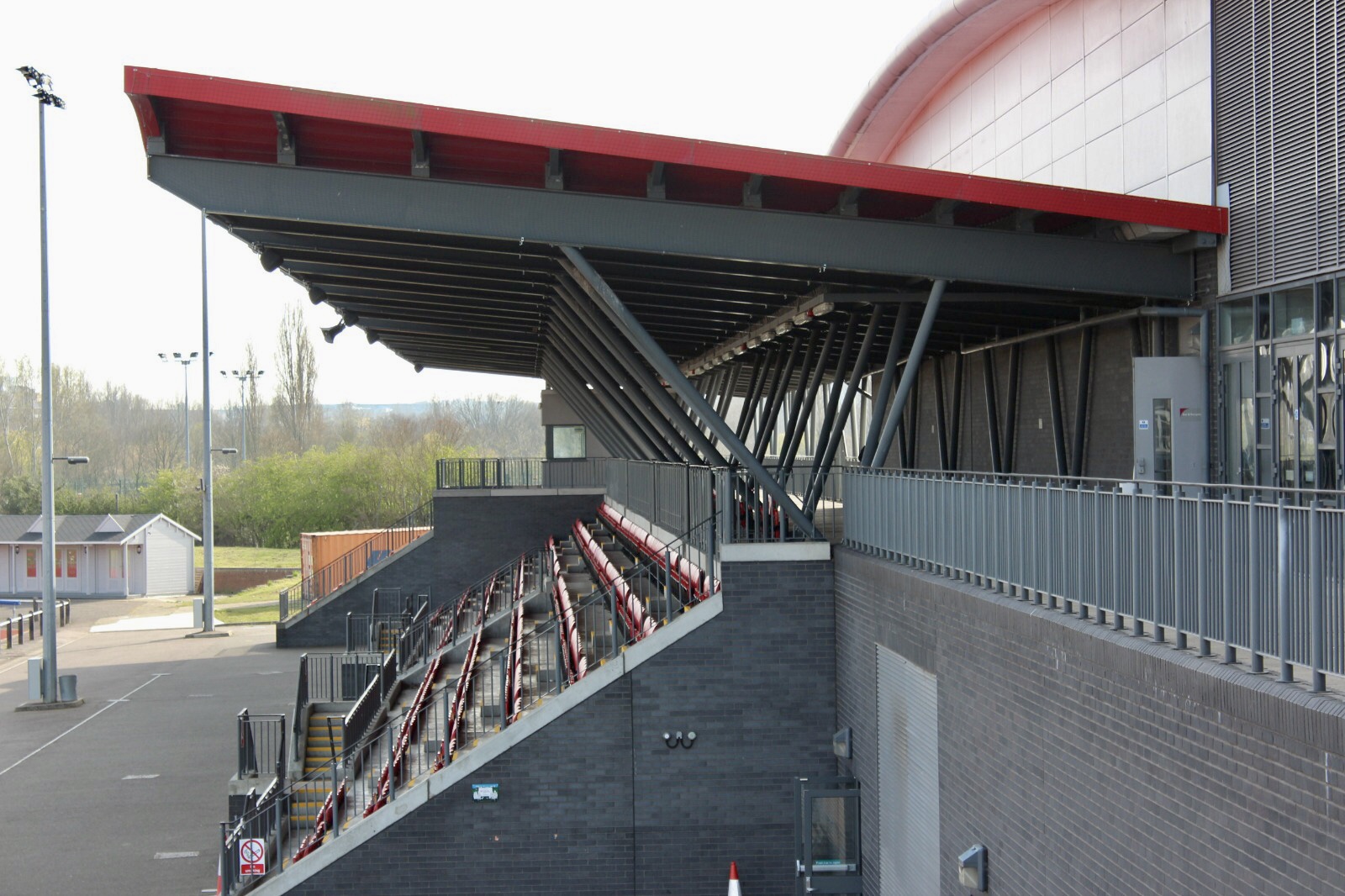 Athletics Track in Basildon, modern venue with tiered seating for events and gatherings.