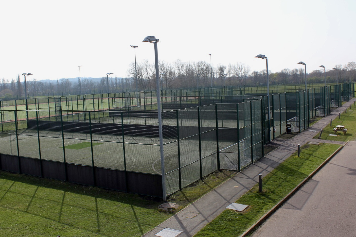 Outdoors at Basildon Sporting Village with tennis courts for corporate retreats and team-building.