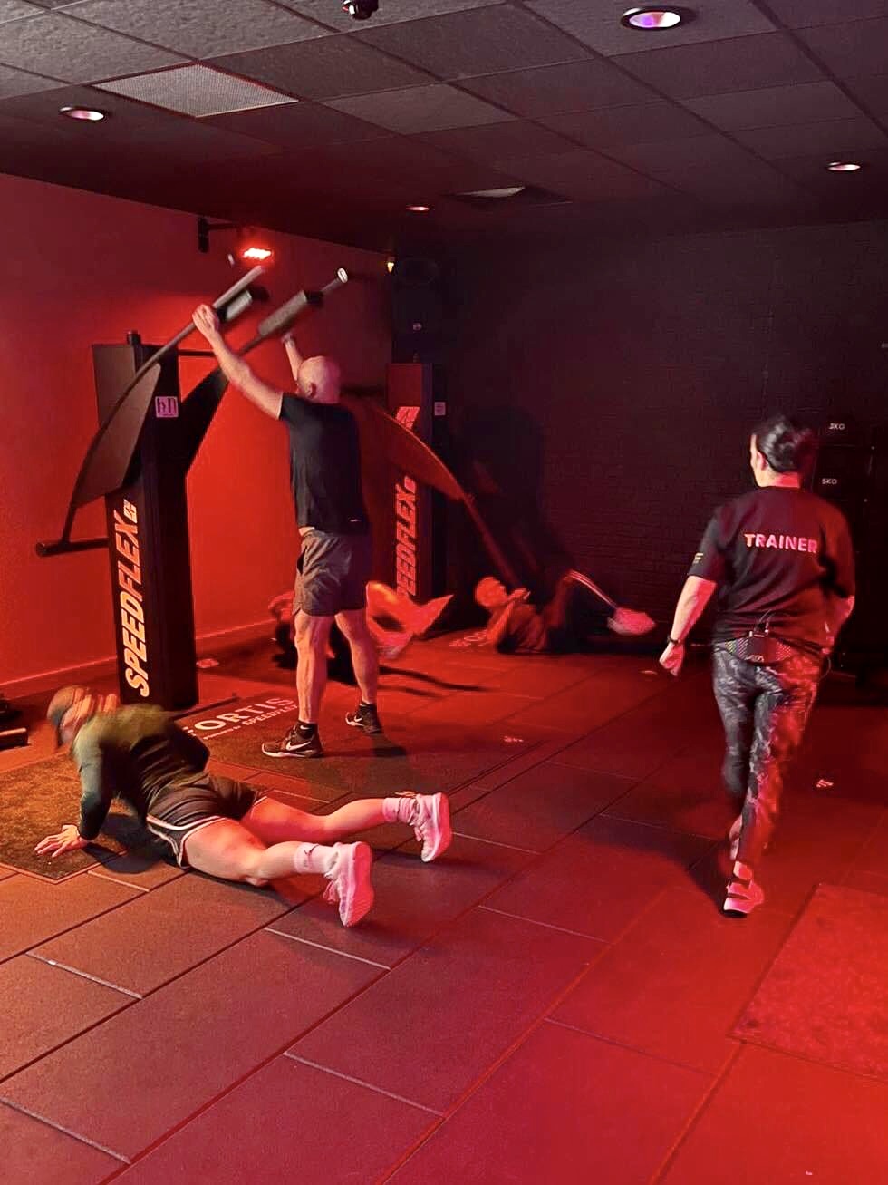 Dynamic gym training session in Basildon for corporate wellness events and team-building.