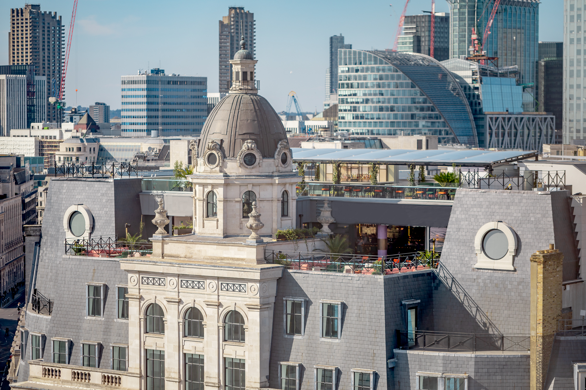 Rooftop venue with dome in Wagtail London, perfect for corporate events and celebrations.