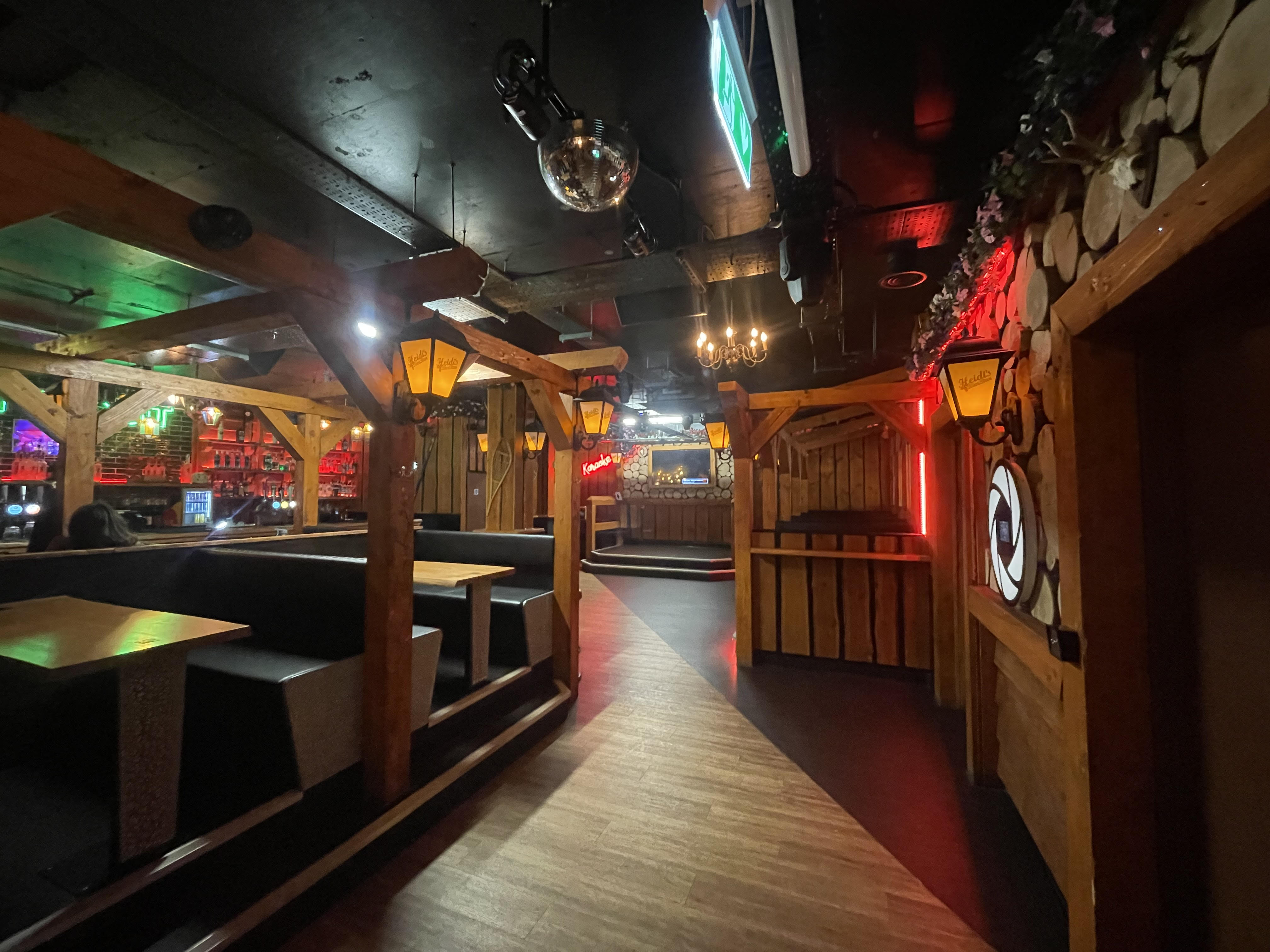 Cozy event space at Barbara's Bier Haus Birmingham with rustic decor for gatherings.