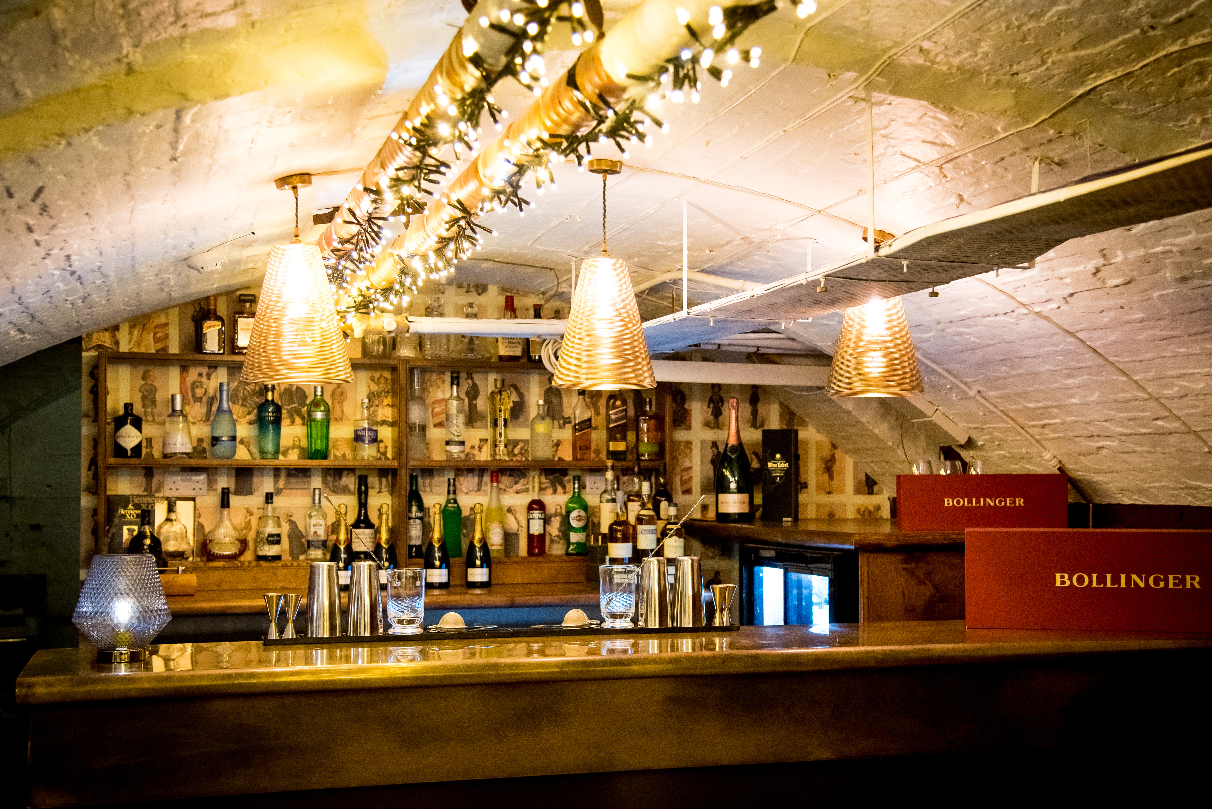 Stylish bar in Weston Park, warm lighting for networking events and gatherings.